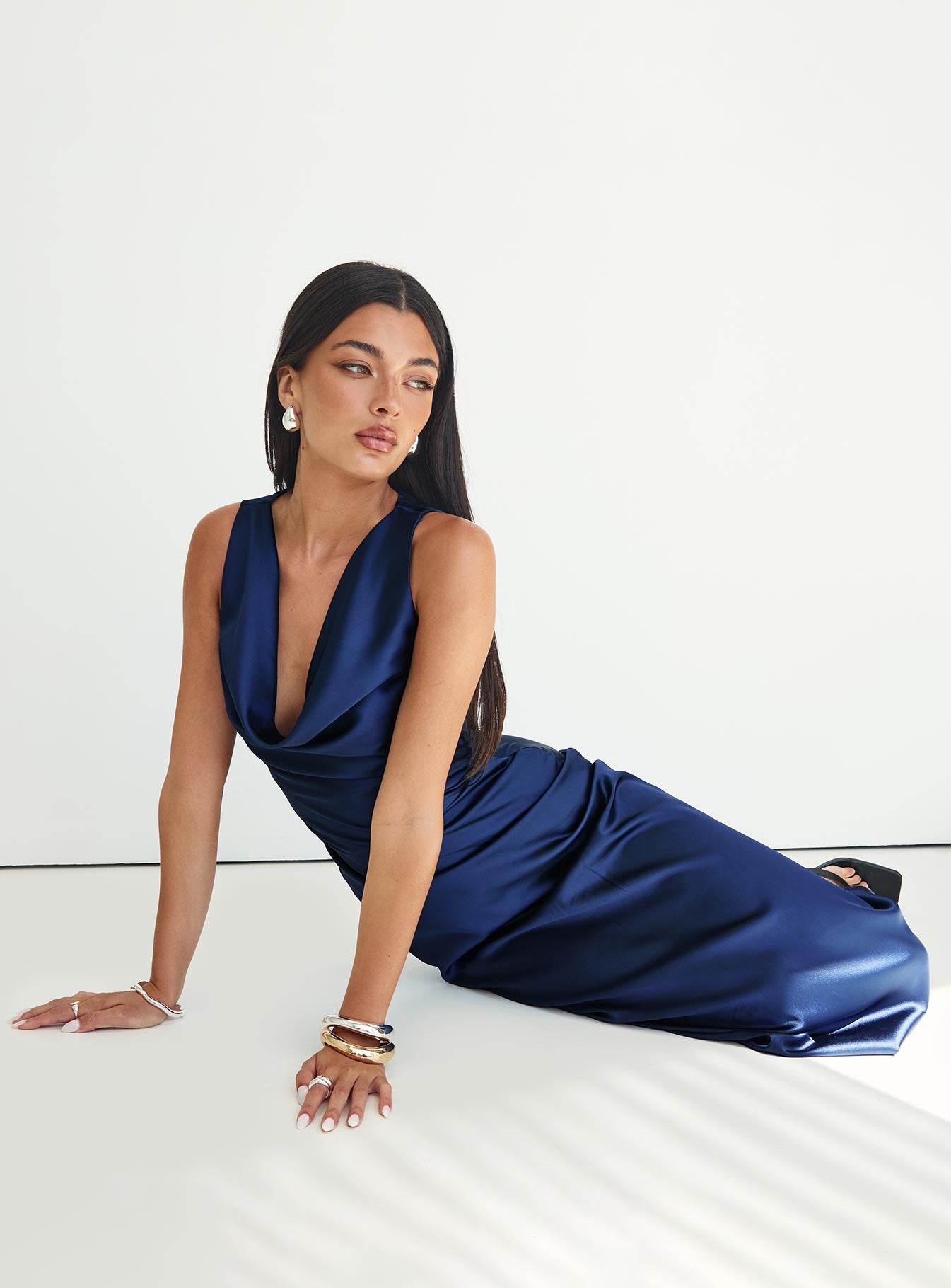 Alternative view of Soprano Plunge Maxi Dress Navy