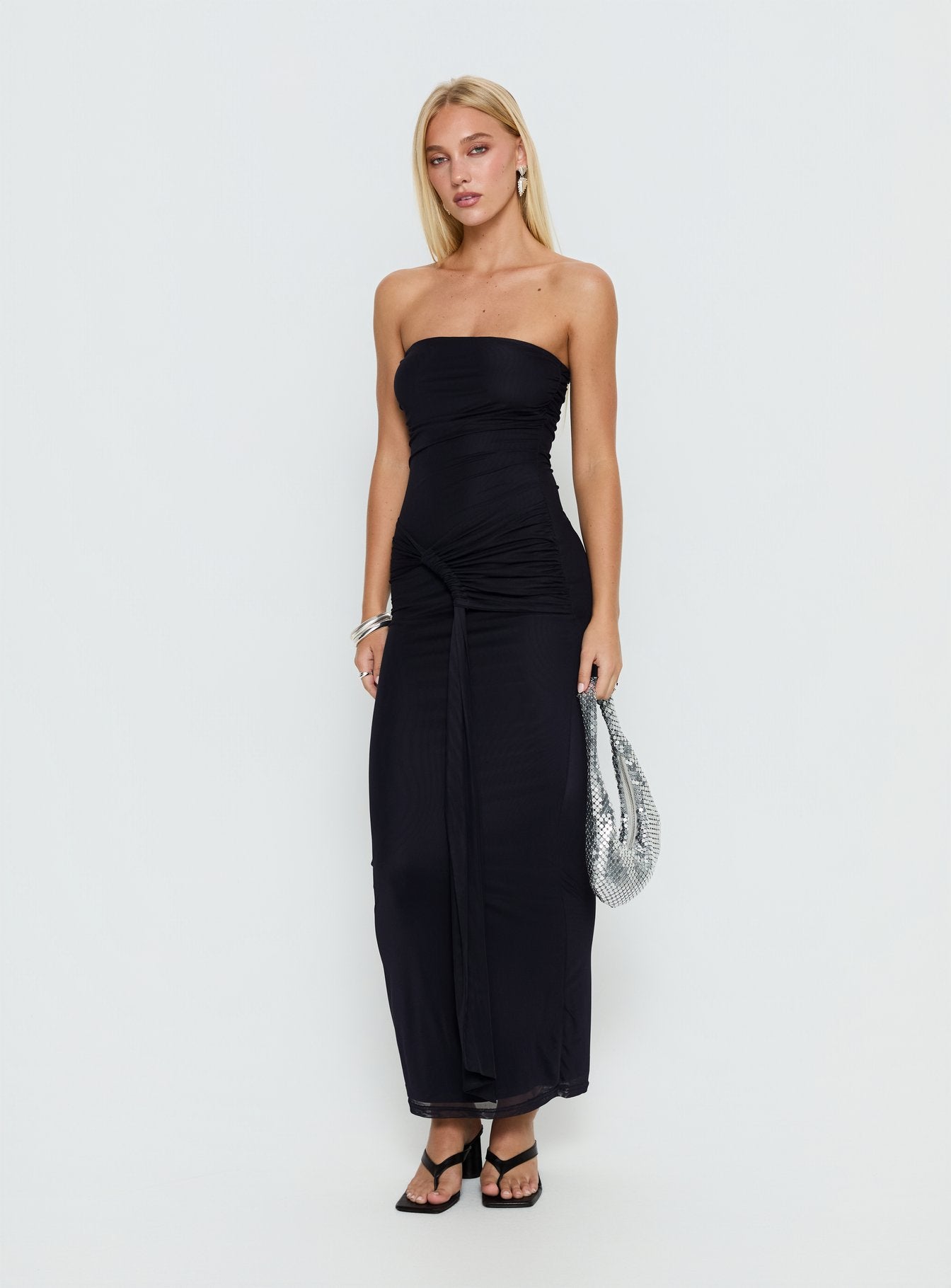 Alternative view of Senora Strapless Drape Maxi Dress Navy