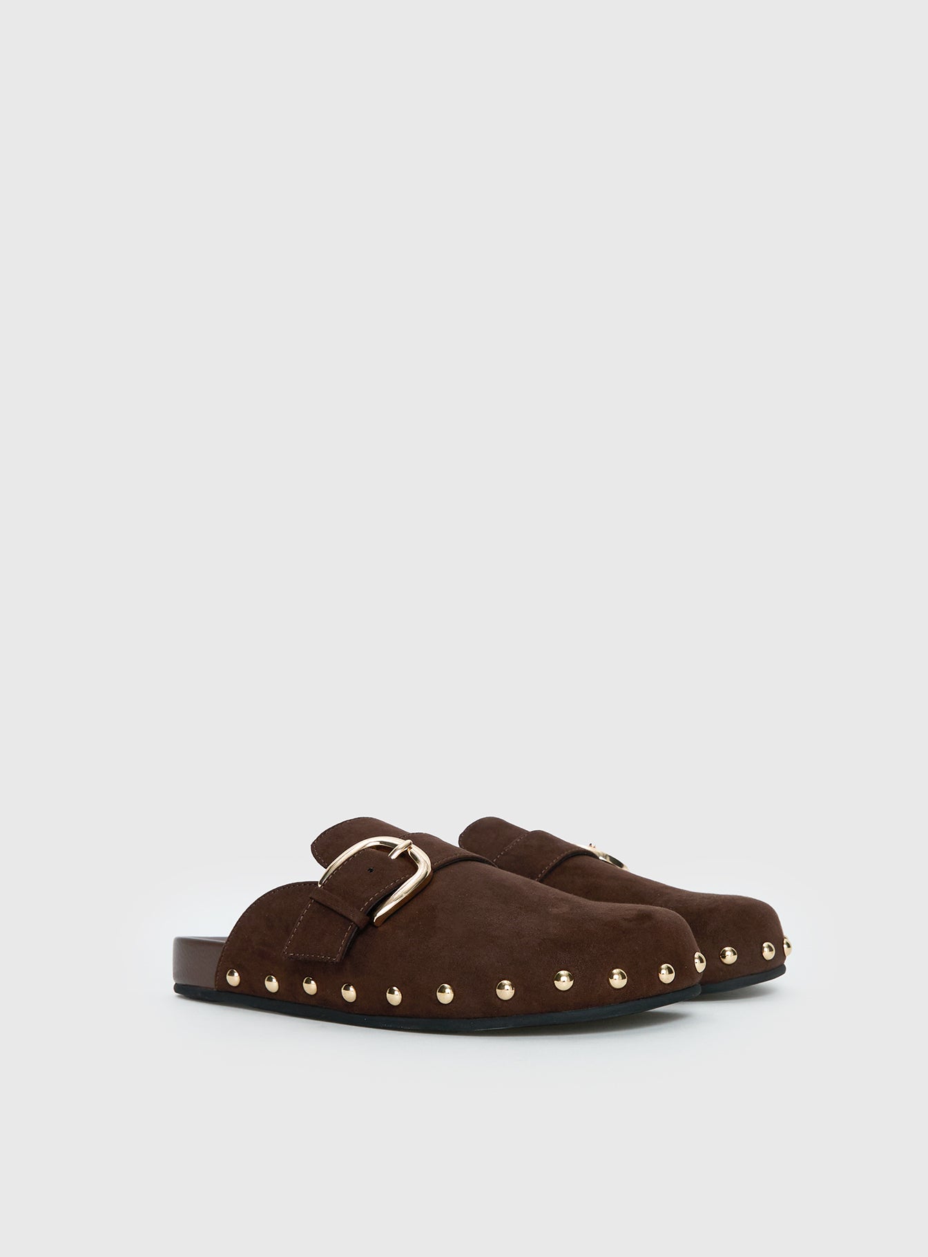 Alternative view of Way Life Goes Stud Detail Clogs Chocolate