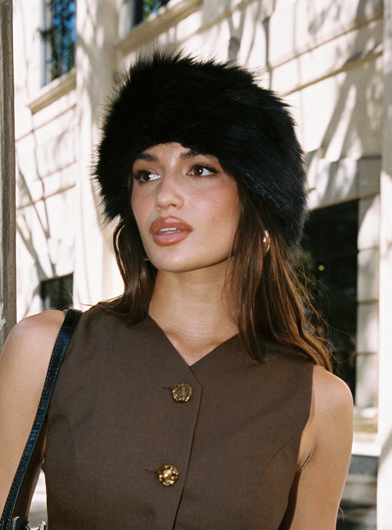 Alternative view of Raquela Fluffy Headband Black