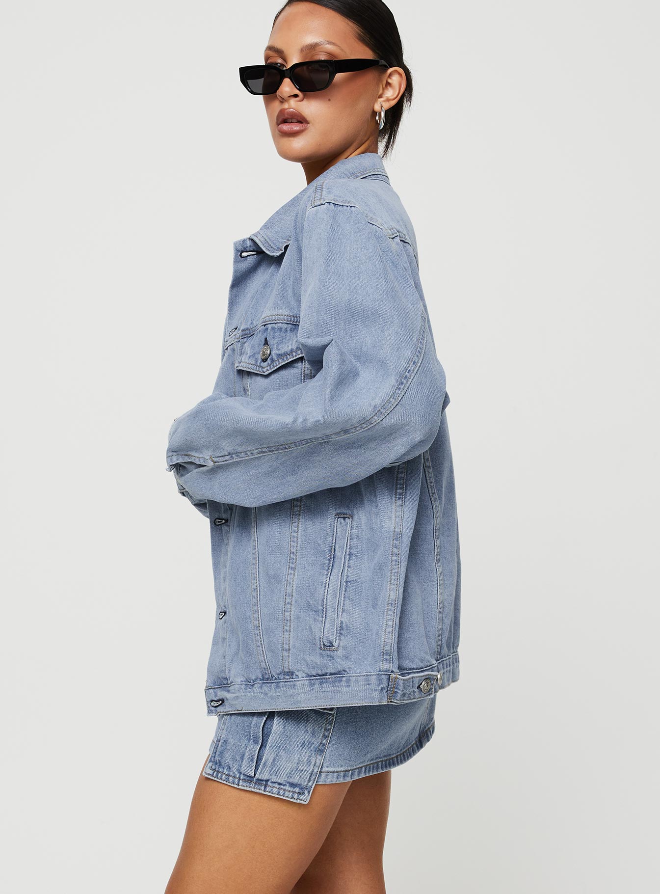 Western Denim Jacket Pale Blue - Image 5
