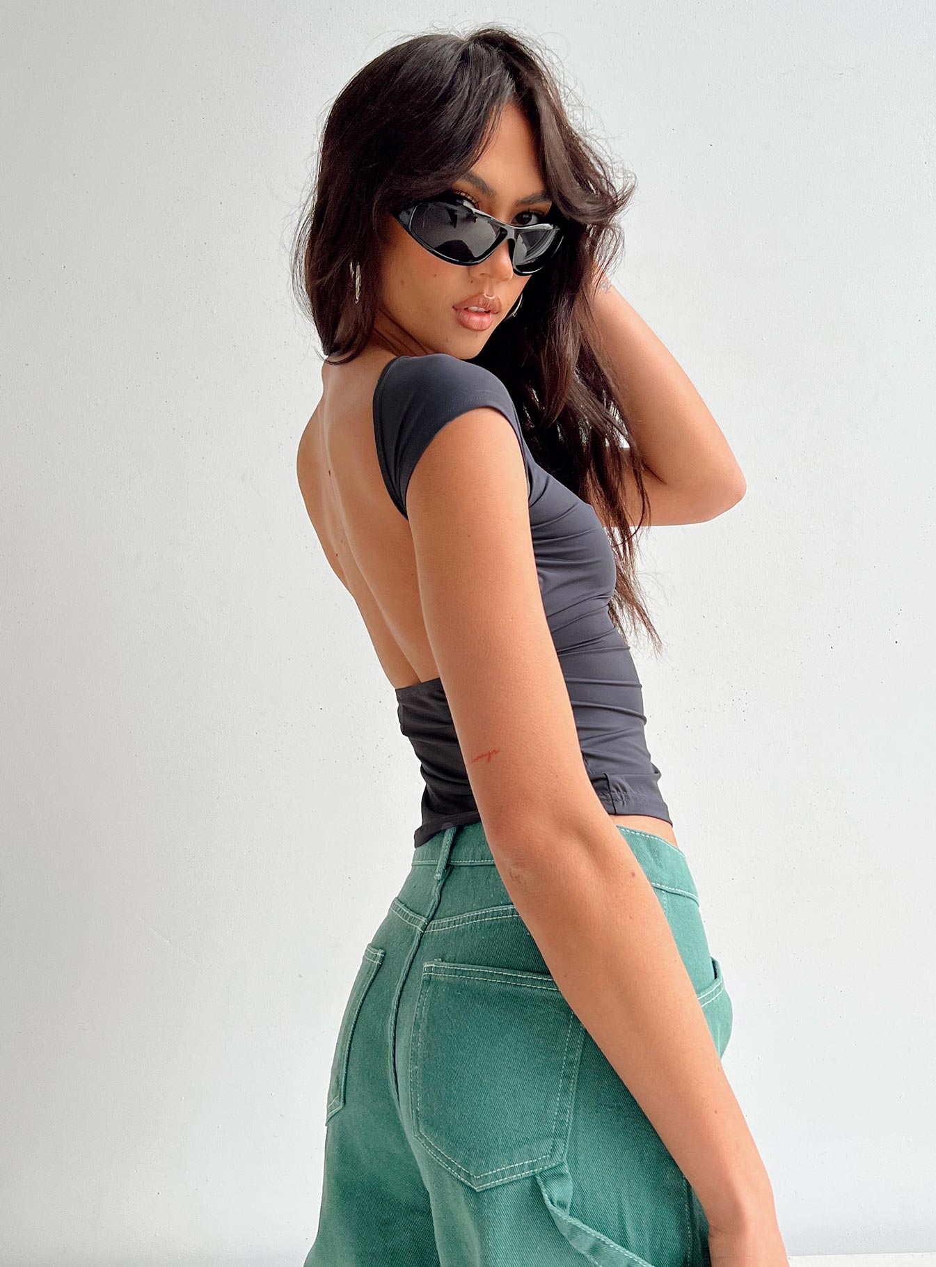 Alternative view of Rosalinda Top Grey