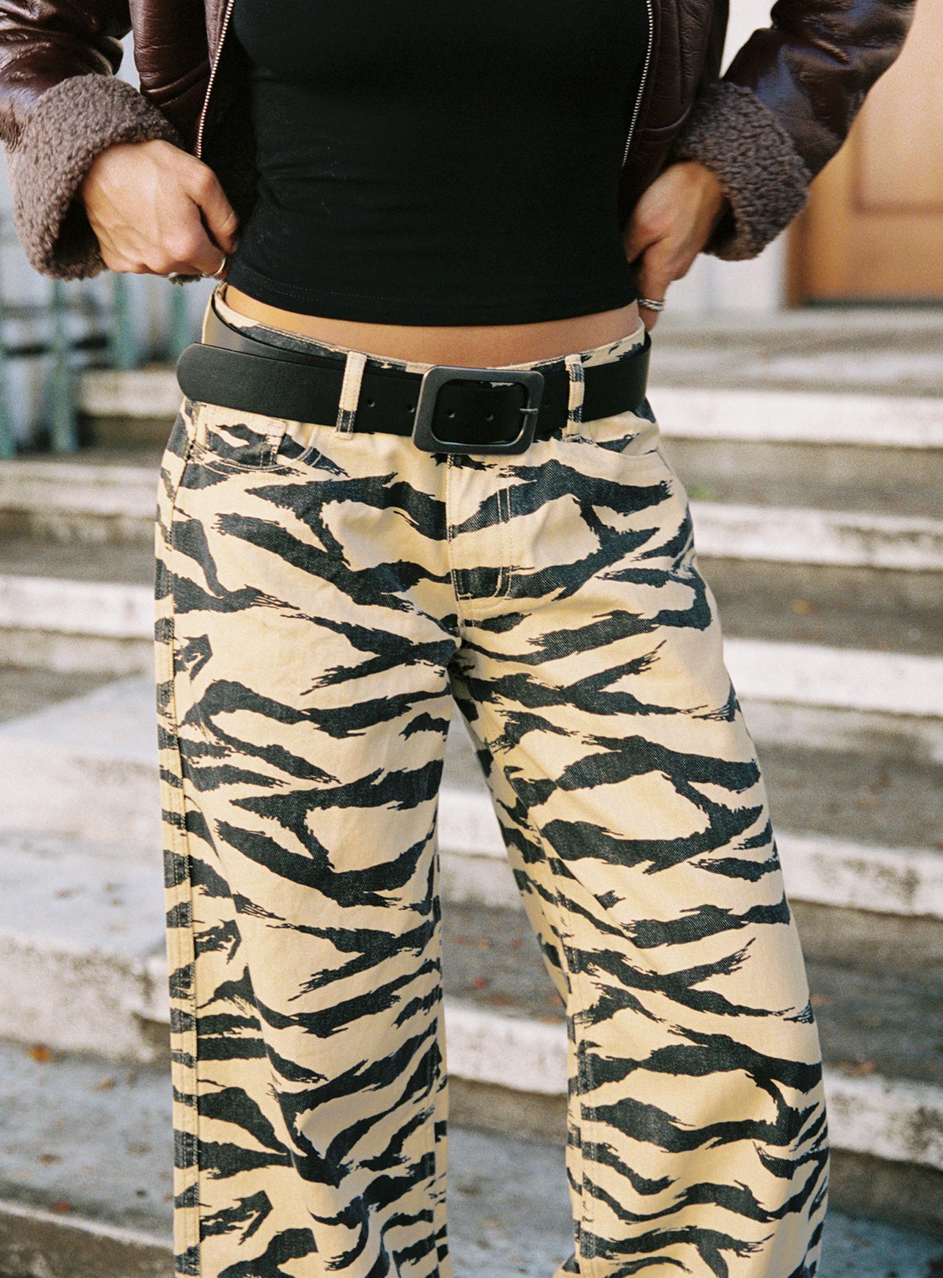 Alternative view of Ramos Low Rise Wide Leg Jeans Tiger