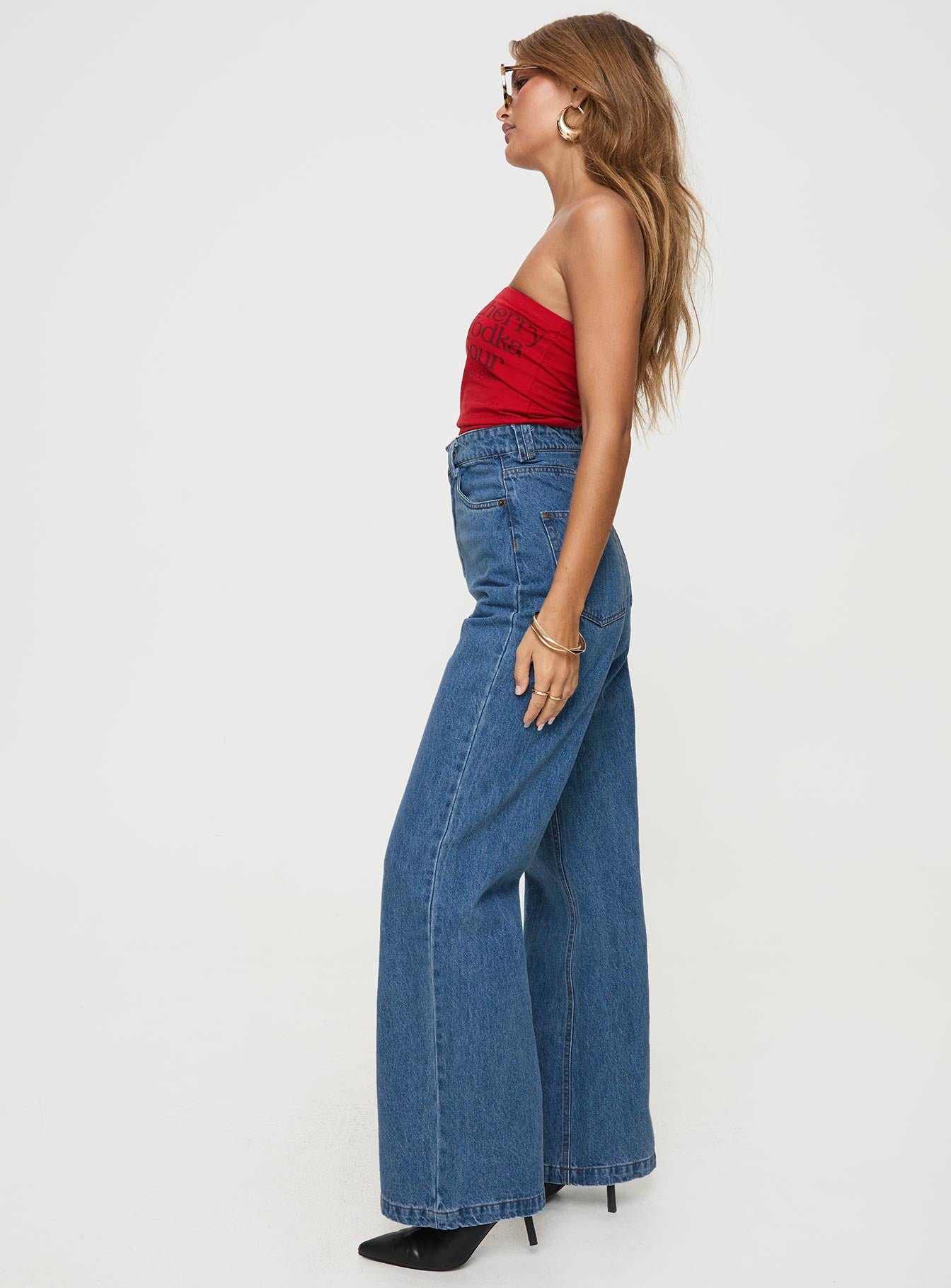 Zephee High Rise Wide Leg Jeans Light Wash Tall - Image 4