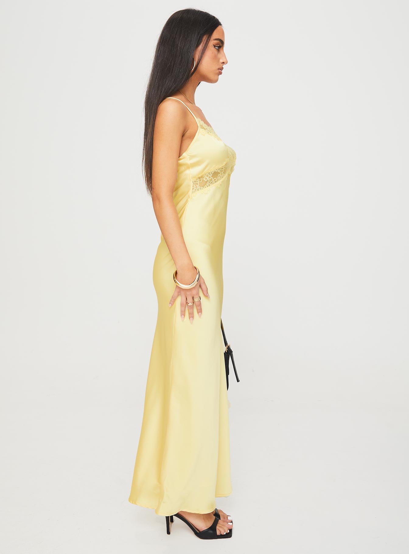 Treasure Bias Cut Maxi Dress Lemon - Image 4