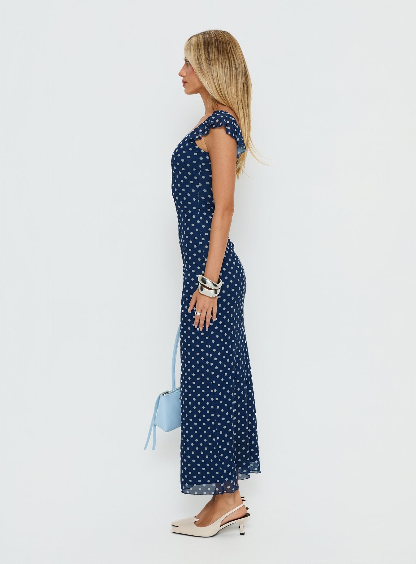 Sandberg Maxi Dress Blue Polka Dot - Image 4