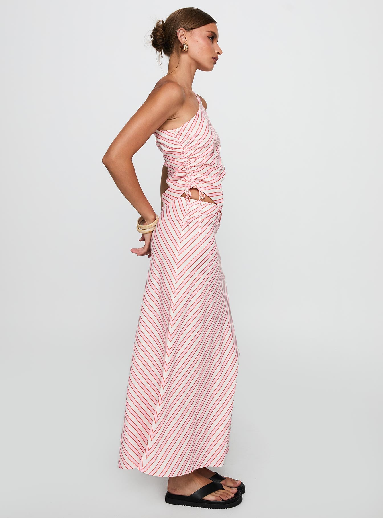 Wanna Dance Asymmetrical Set Pink Stripe - Image 3