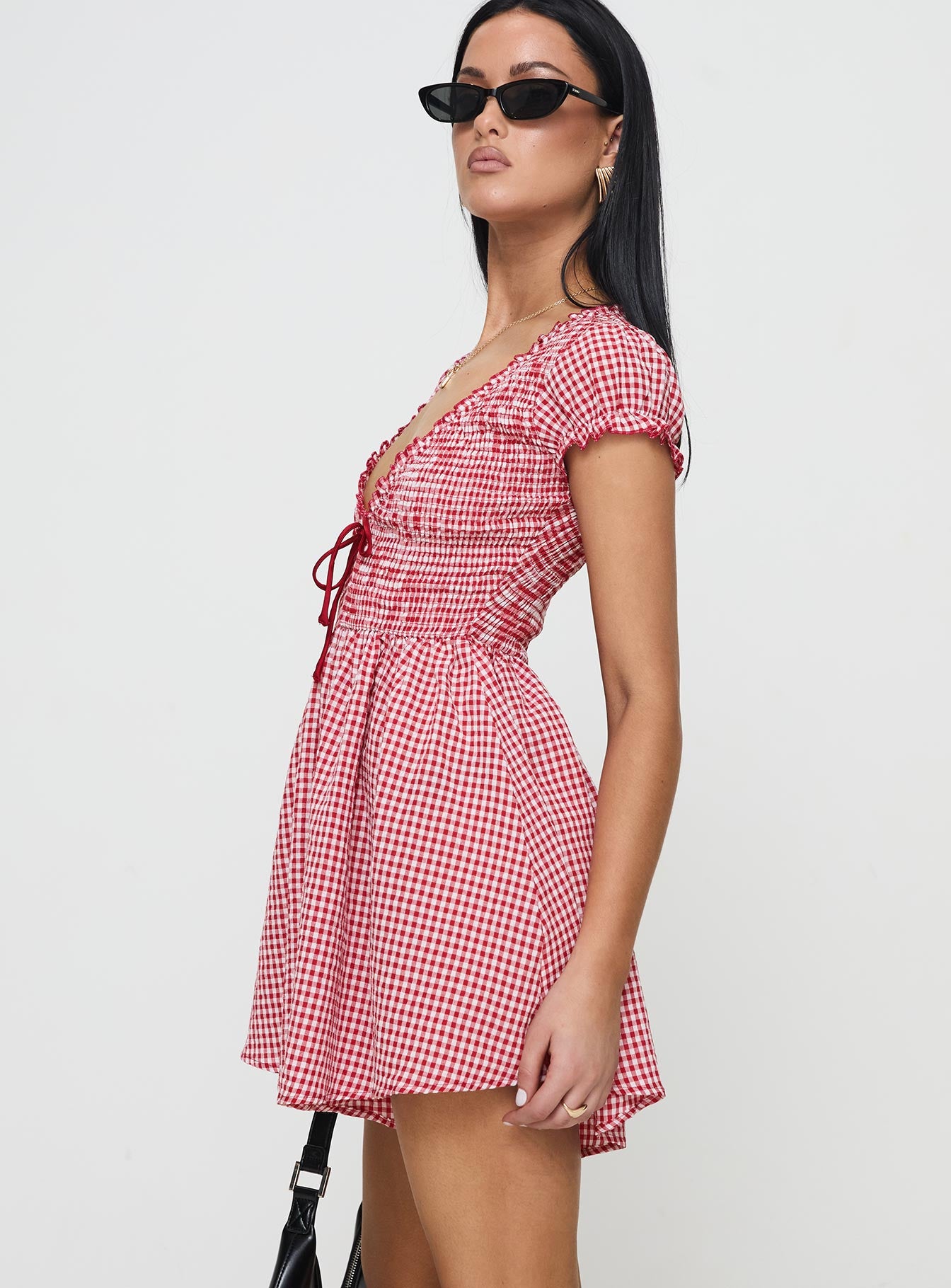 Wescott Gingham Playsuit Red / White - Image 4