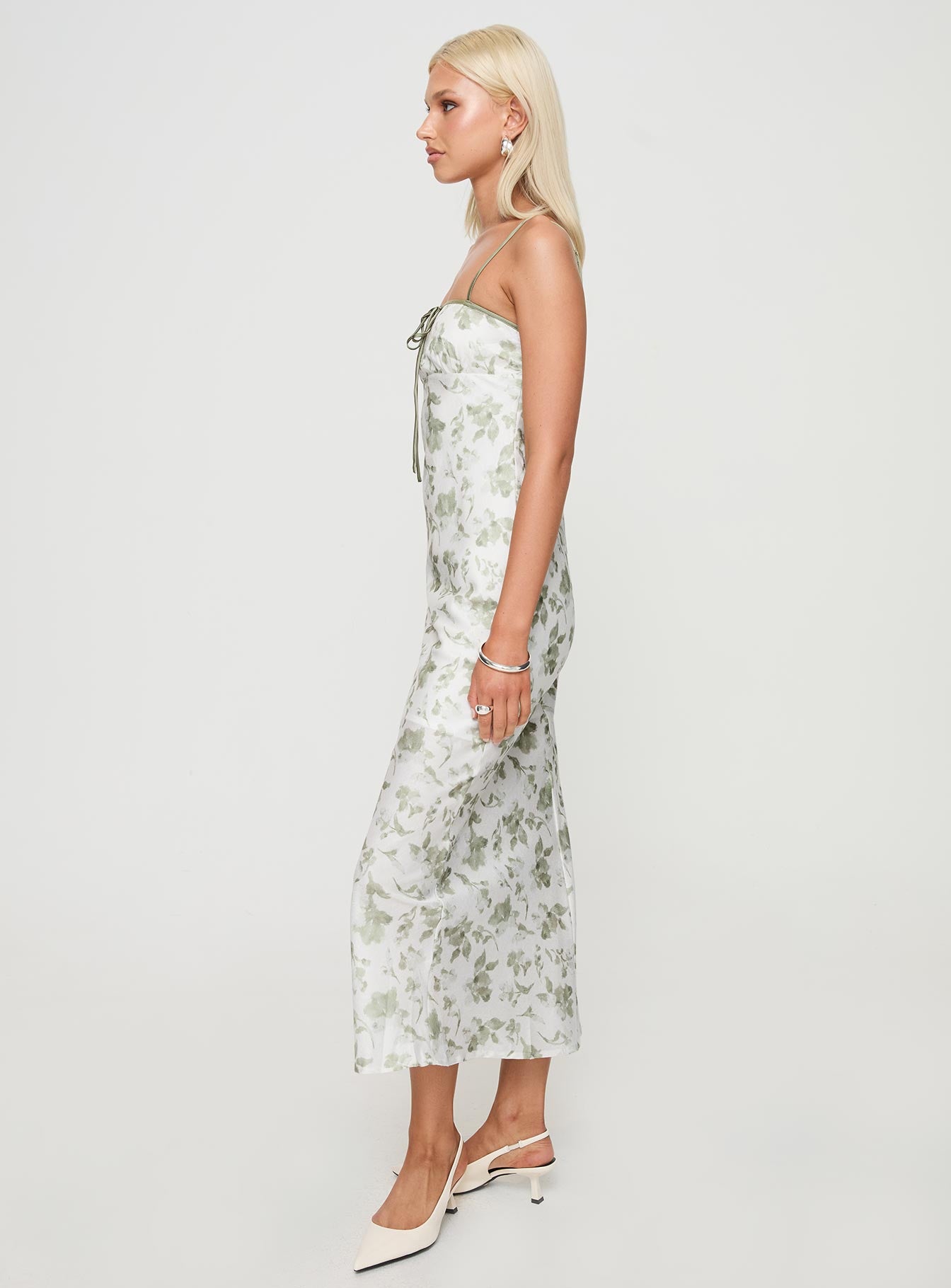 Vasiliki Maxi Dress White / Green Floral - Image 4