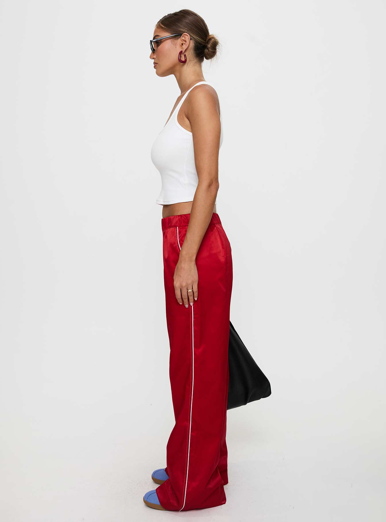 Travalta Satin Track Pant Red - Image 4