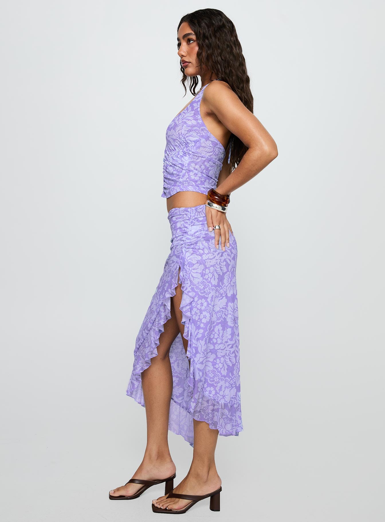Rains And Pours Mesh Set Purple Floral - Image 4