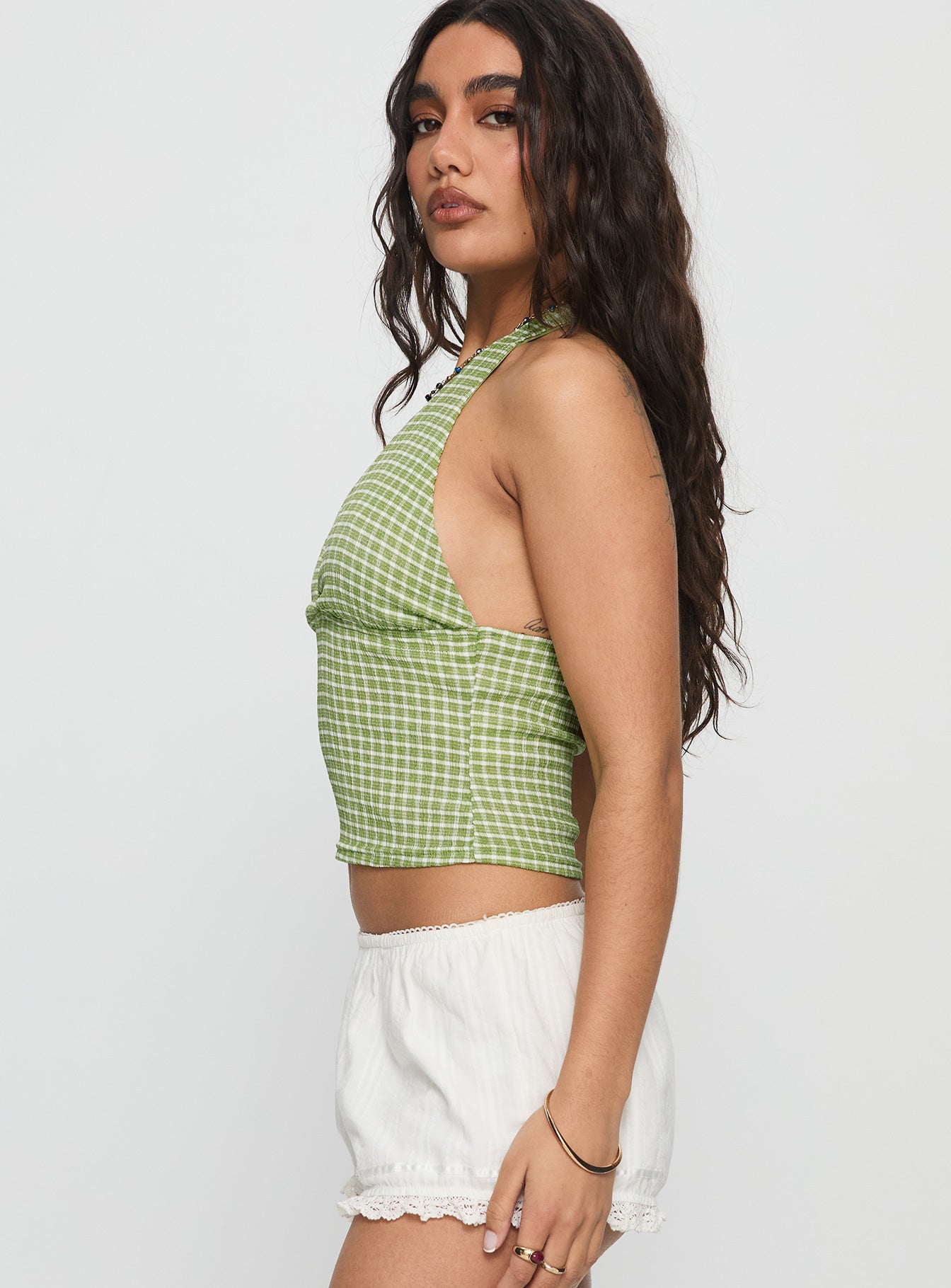 Whimsy Halter Top Sage Gingham - Image 4