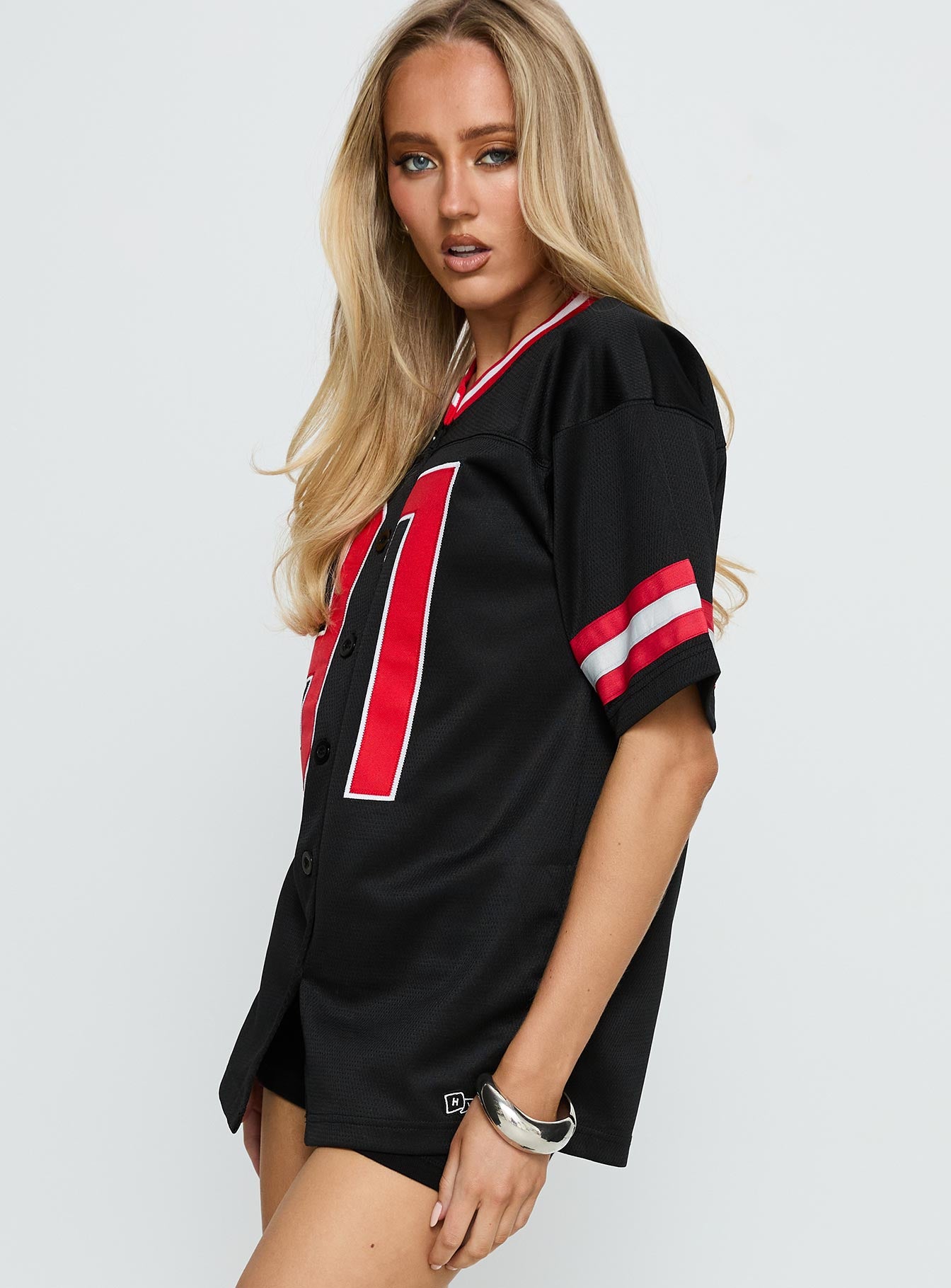 Sdsu Football Button Down Jersey Black - Image 4