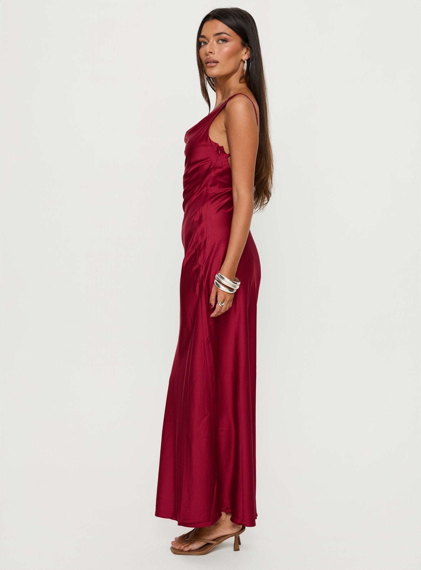 Silah Cowl Neck Maxi Dress Red - Image 4