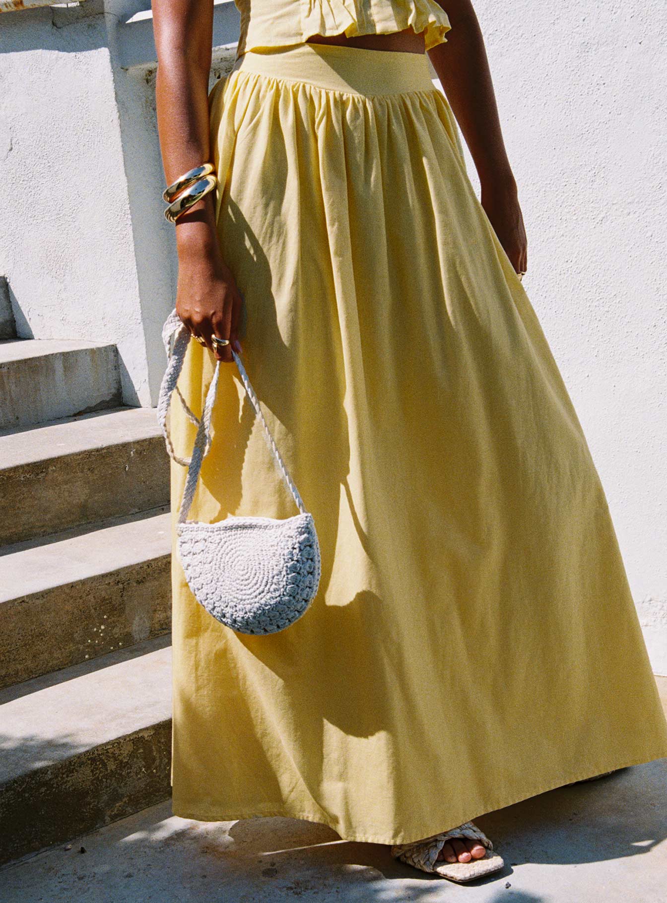 Alternative view of Valerio Maxi Skirt Yellow