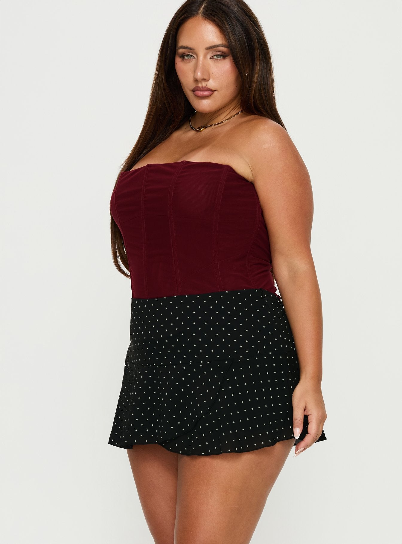 Sonsie Mini Skirt Black / White Polka Curve - Image 4