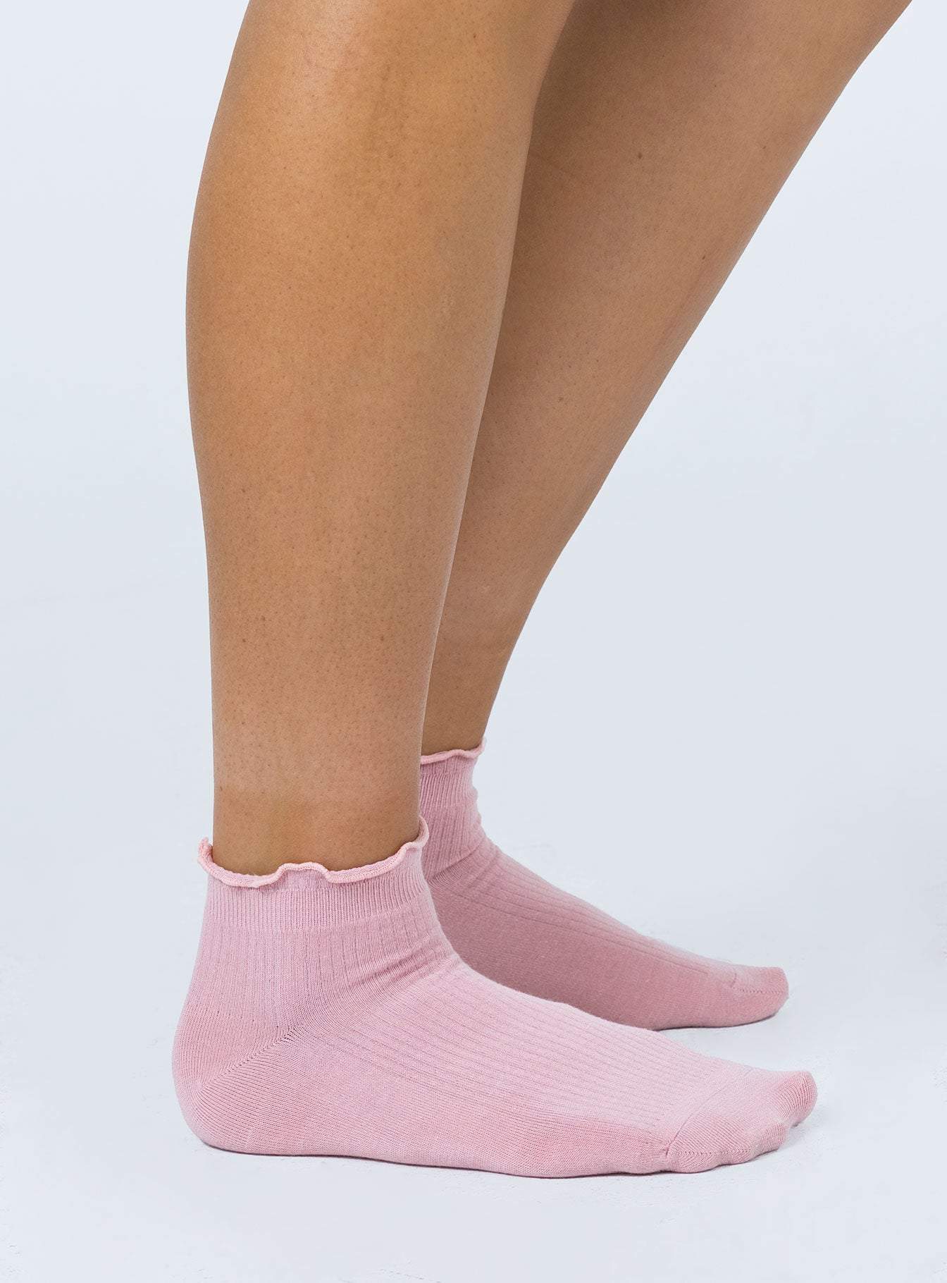 Alternative view of Ribbed Ruffle Socks Baby Pink