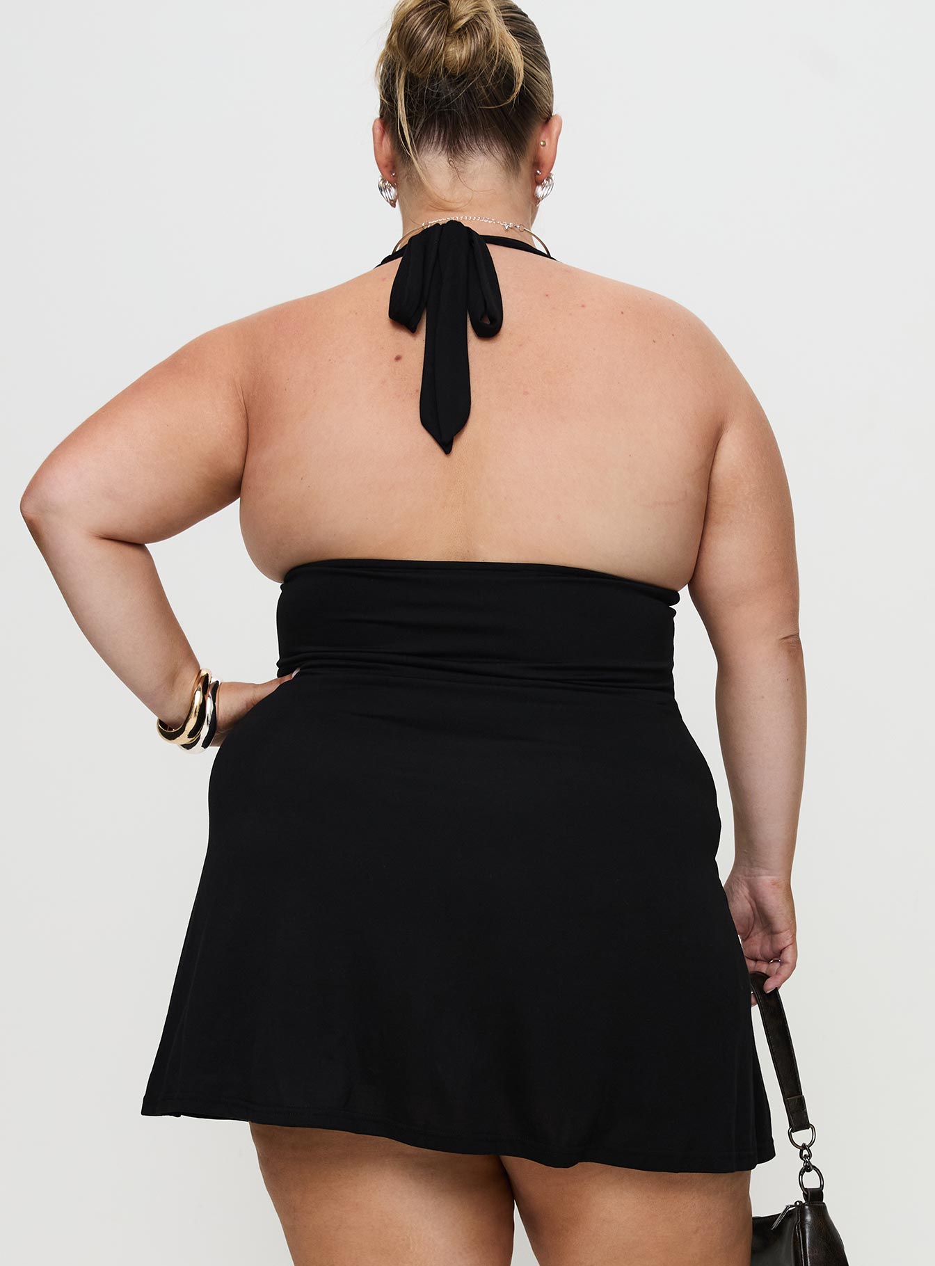 Tinisie Halter Mini Dress Black Curve - Image 5