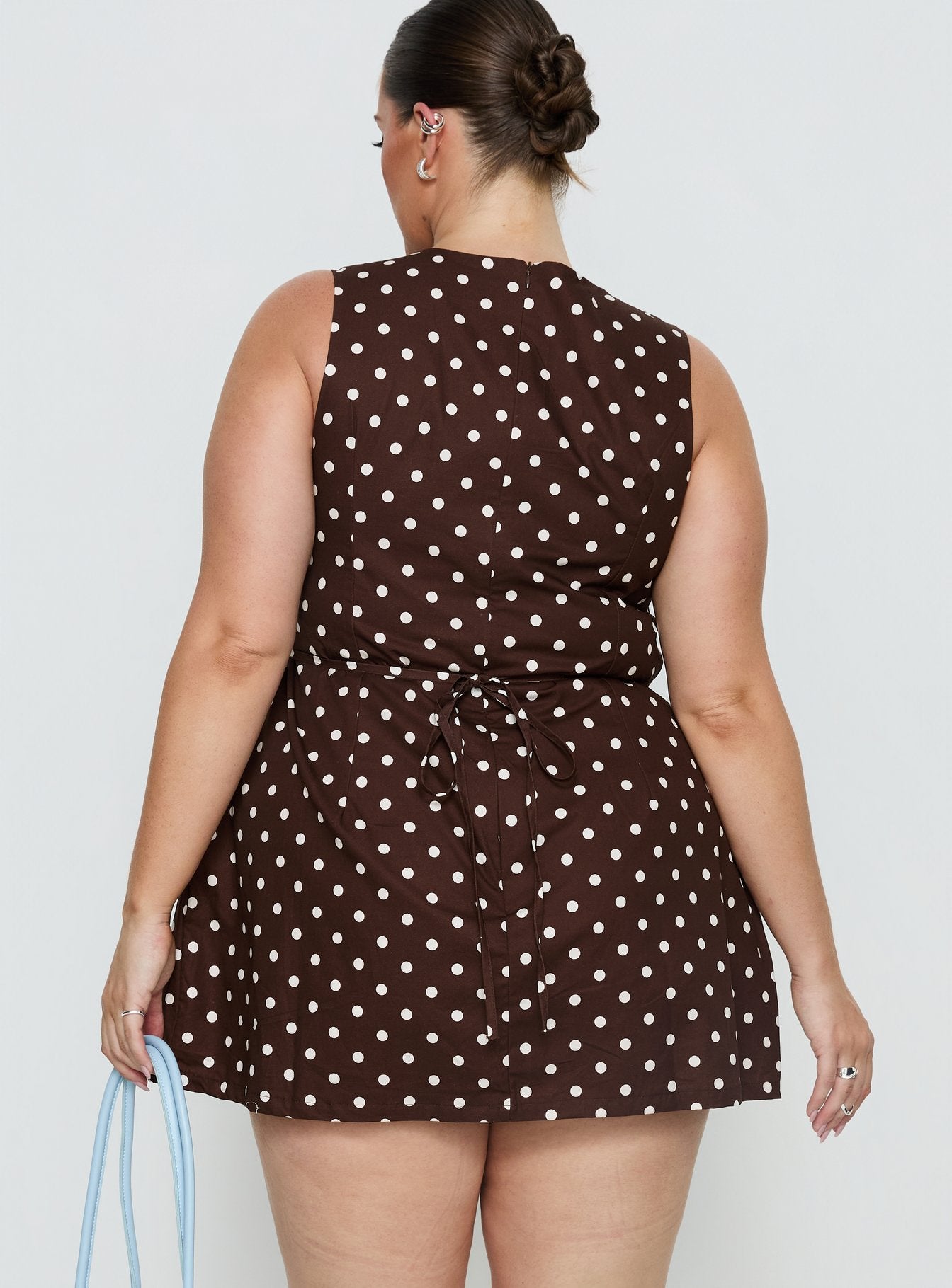 Yumiko Romper Brown Polka Curve - Image 5