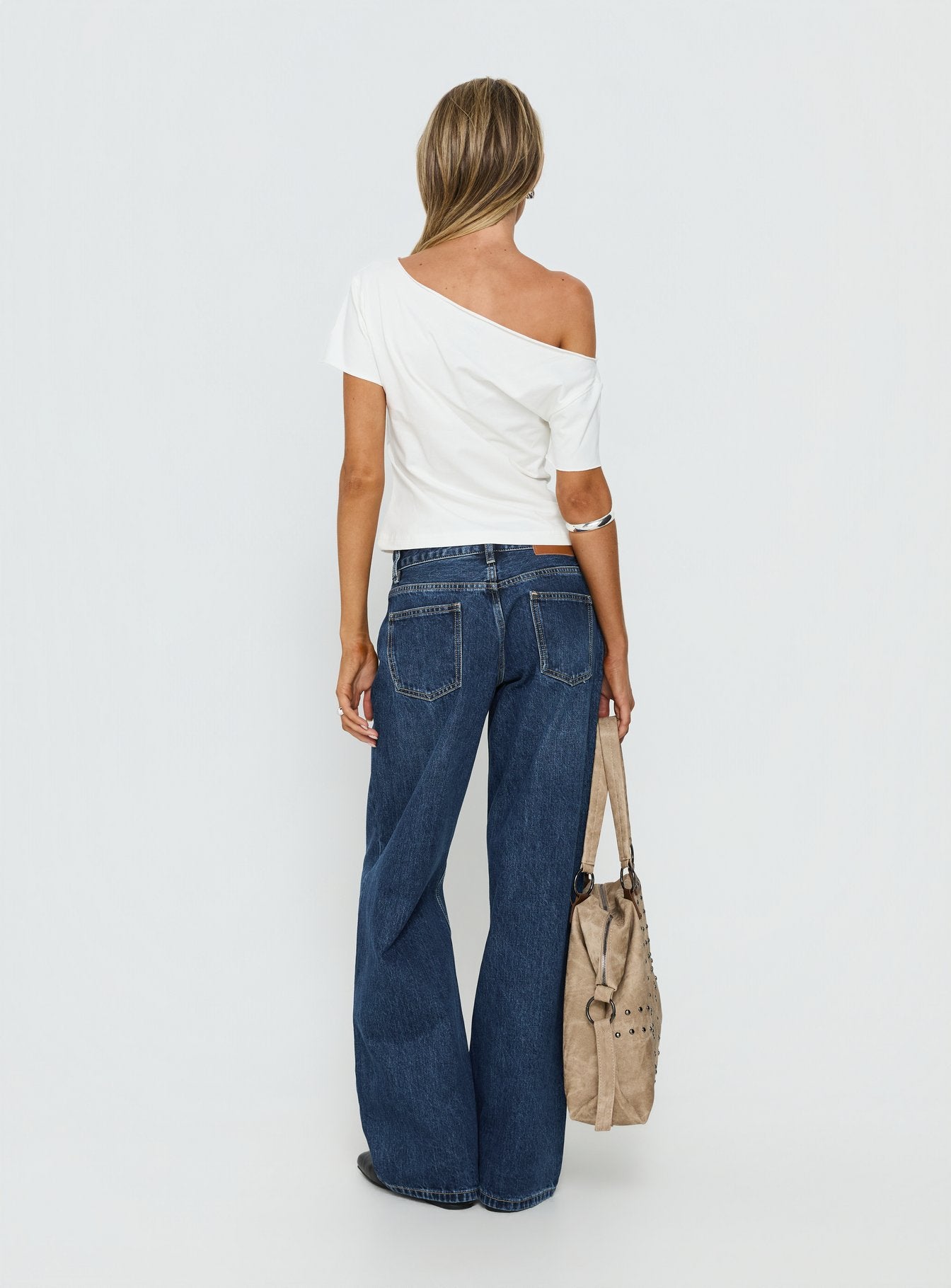 Serenitia Mid Rise Straight Leg Relaxed Jeans Dark Blue Wash - Image 5