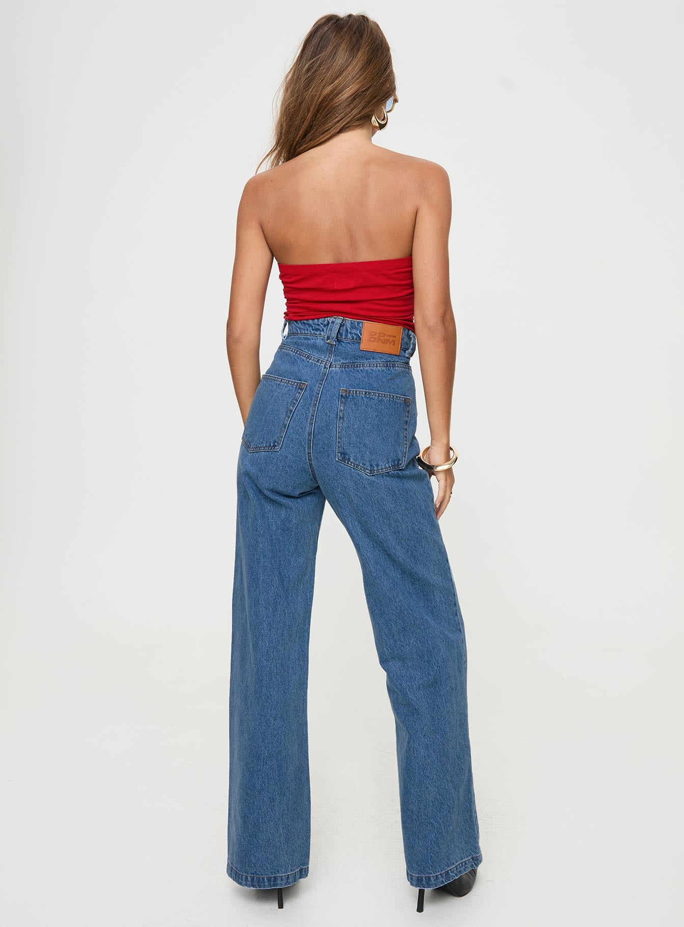Zephee High Rise Wide Leg Jeans Light Wash Tall - Image 5