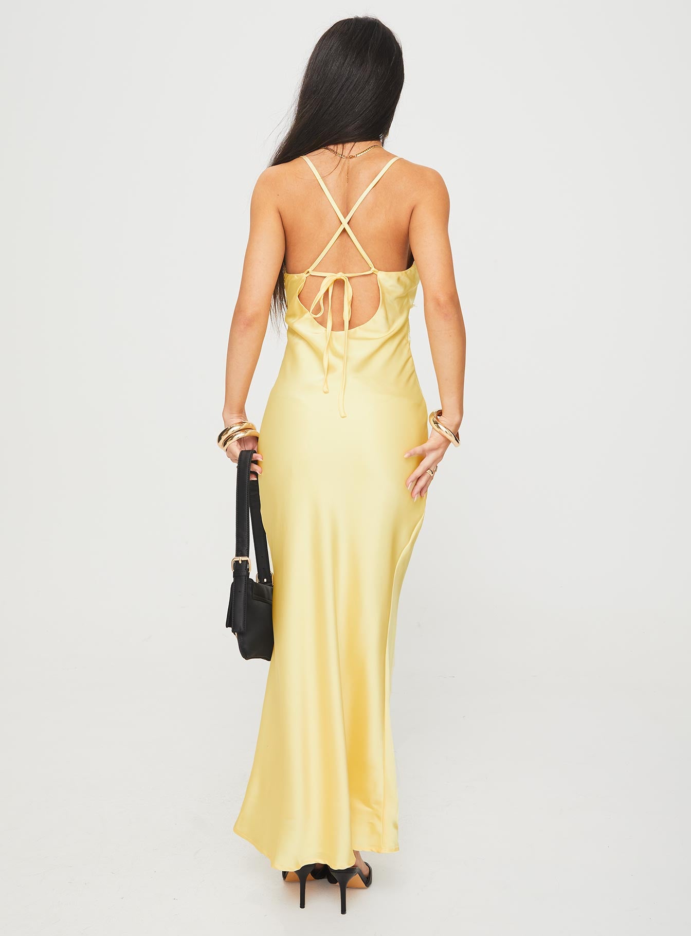 Treasure Bias Cut Maxi Dress Lemon - Image 5