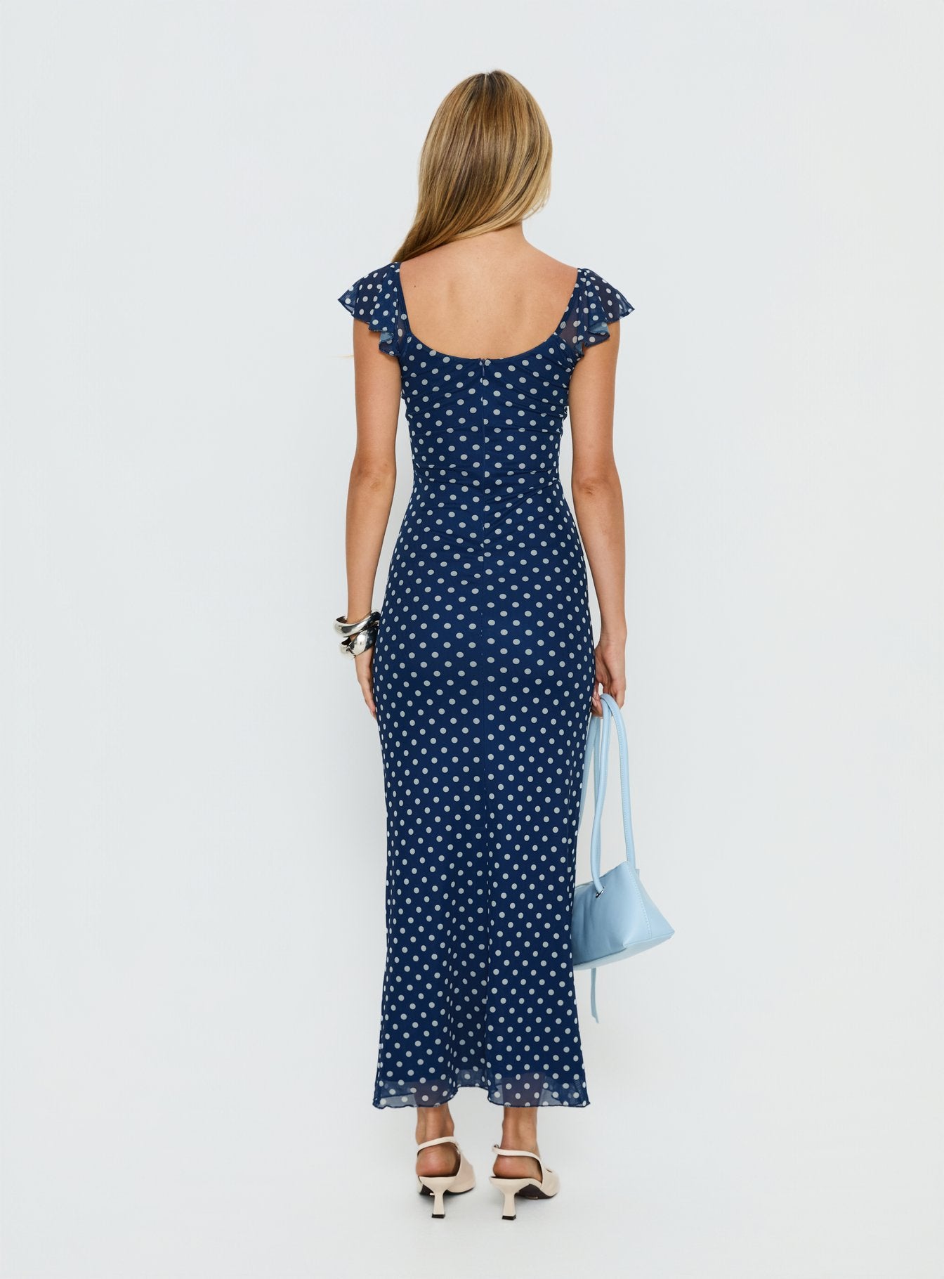 Sandberg Maxi Dress Blue Polka Dot - Image 5