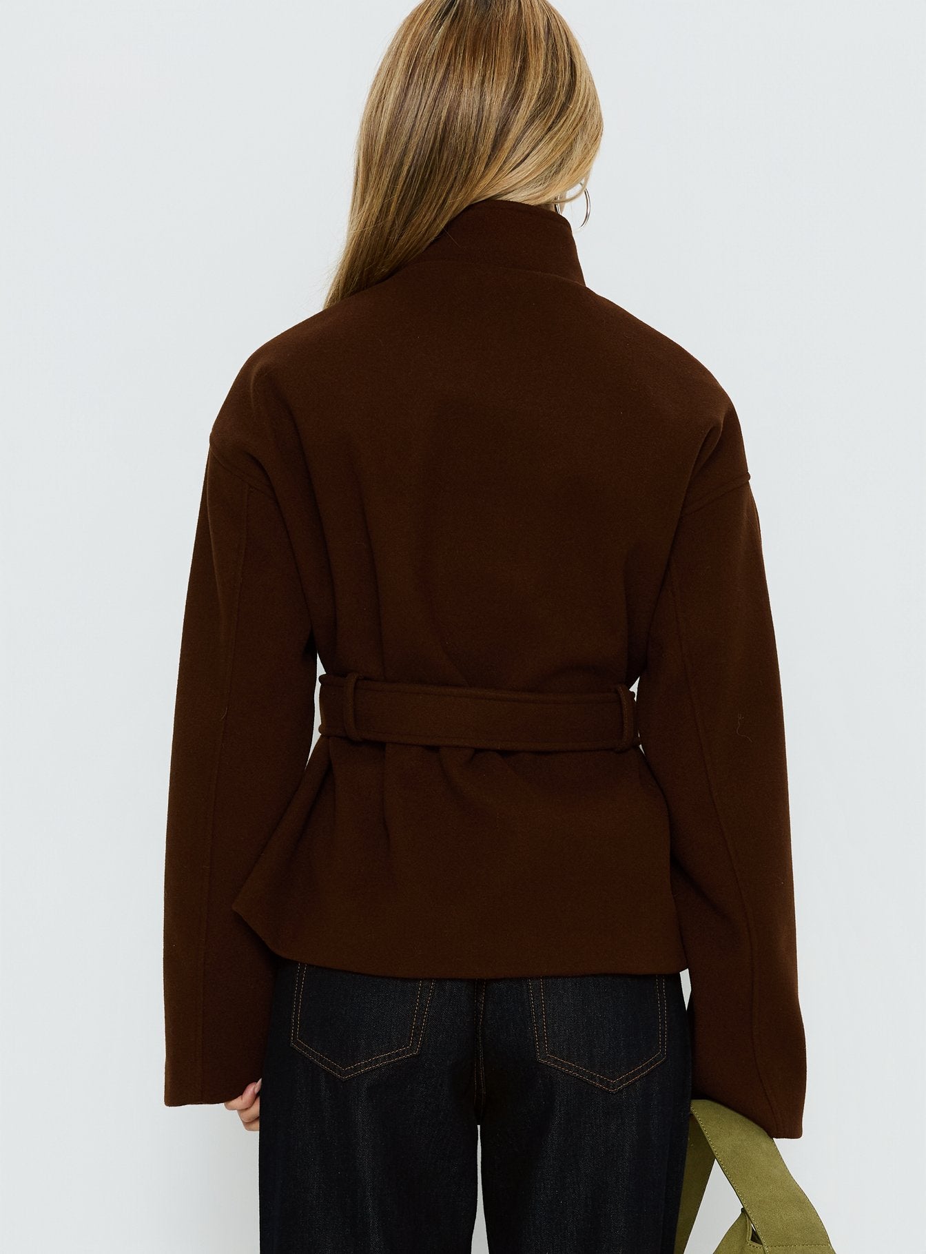 Tameeka Funnel Neck Coat Brown - Image 5
