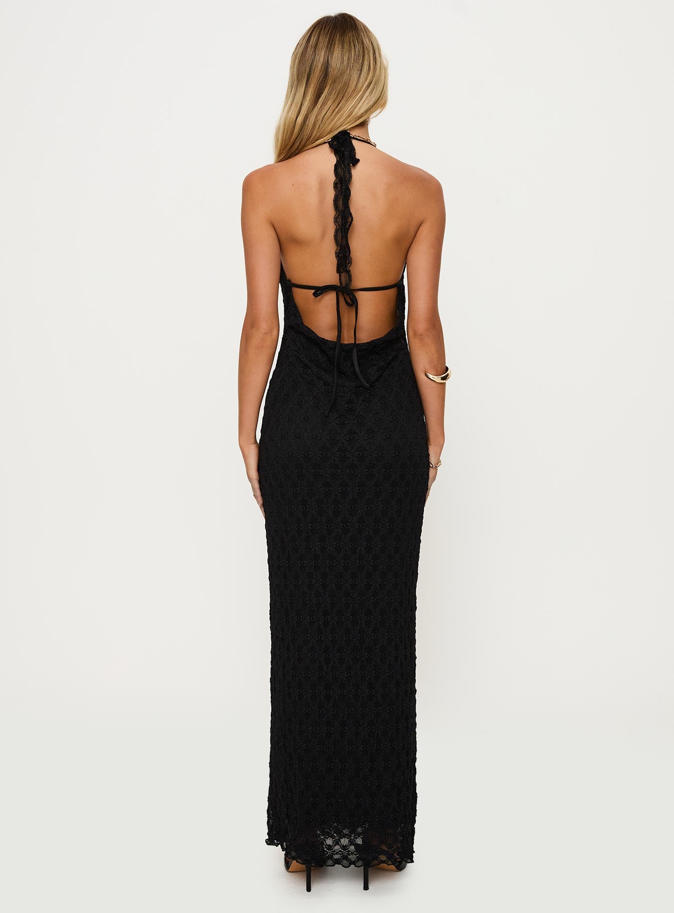 San Lorenzo Crochet Maxi Dress Black - Image 4