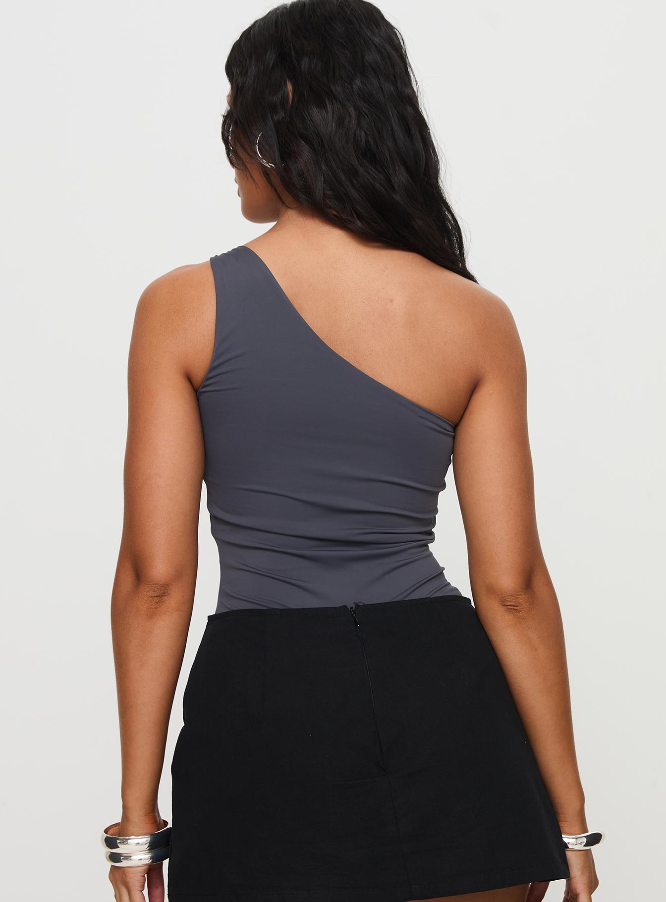 Talija One Shoulder Bodysuit Slate - Image 4