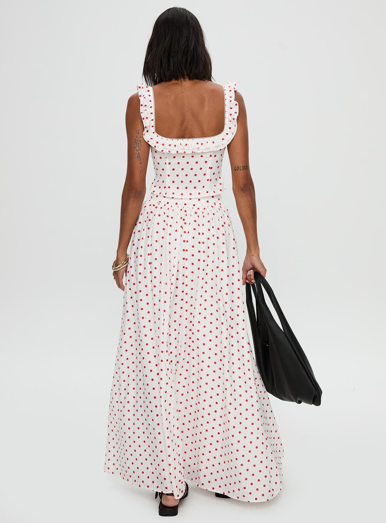 Valerio Maxi Skirt White / Red - Image 5