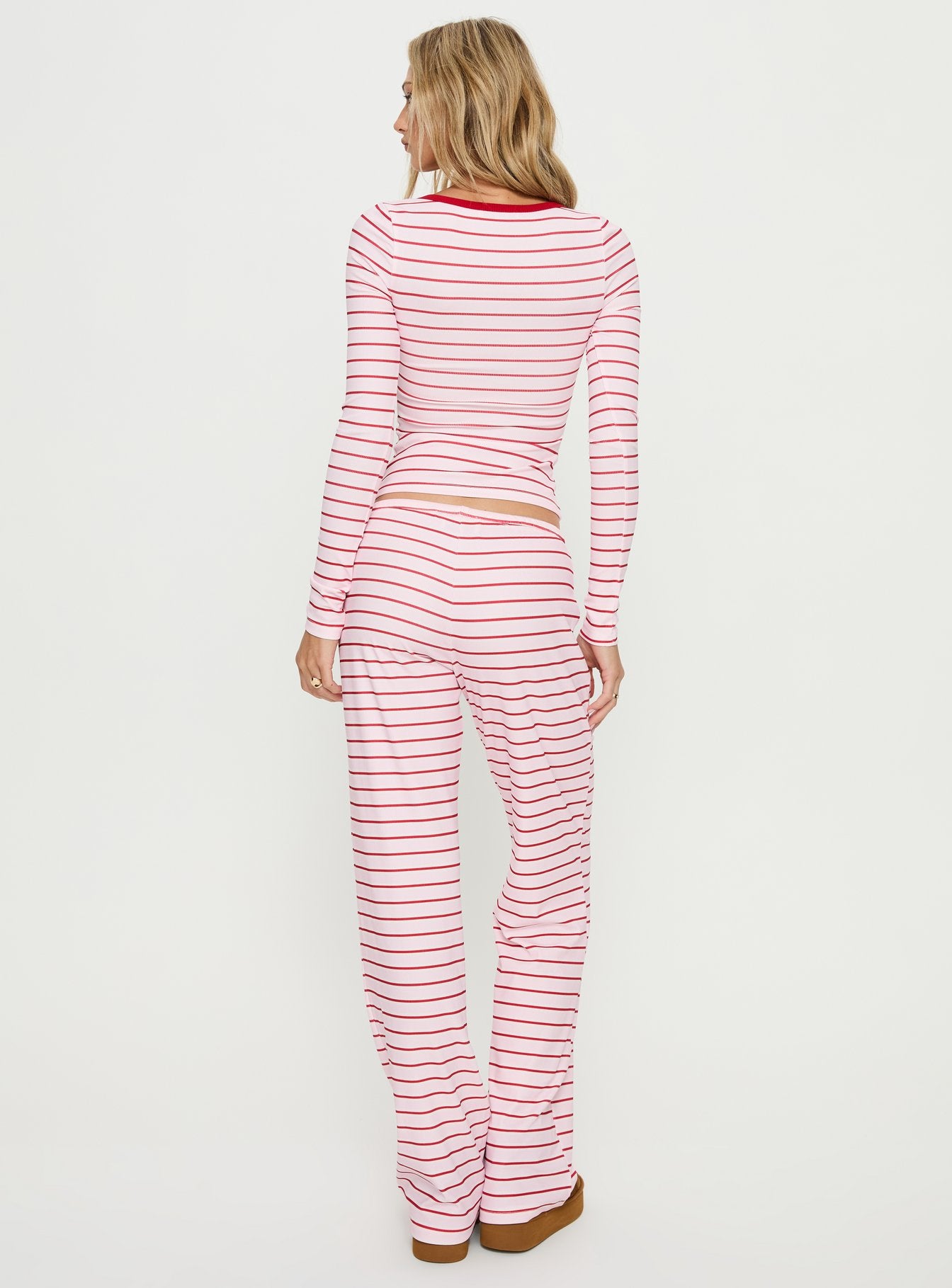 Slumber Party Sleep Rib Pants Pink Stripe - Image 5