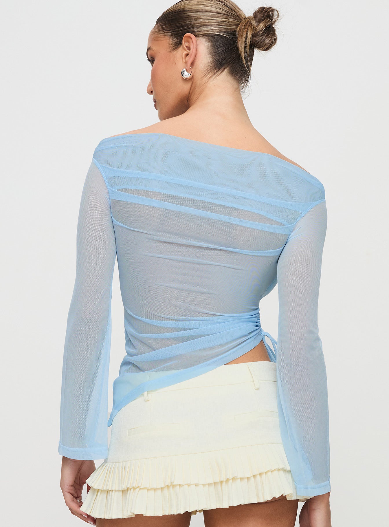 Telescopic Off Shoulder Top Blue - Image 5