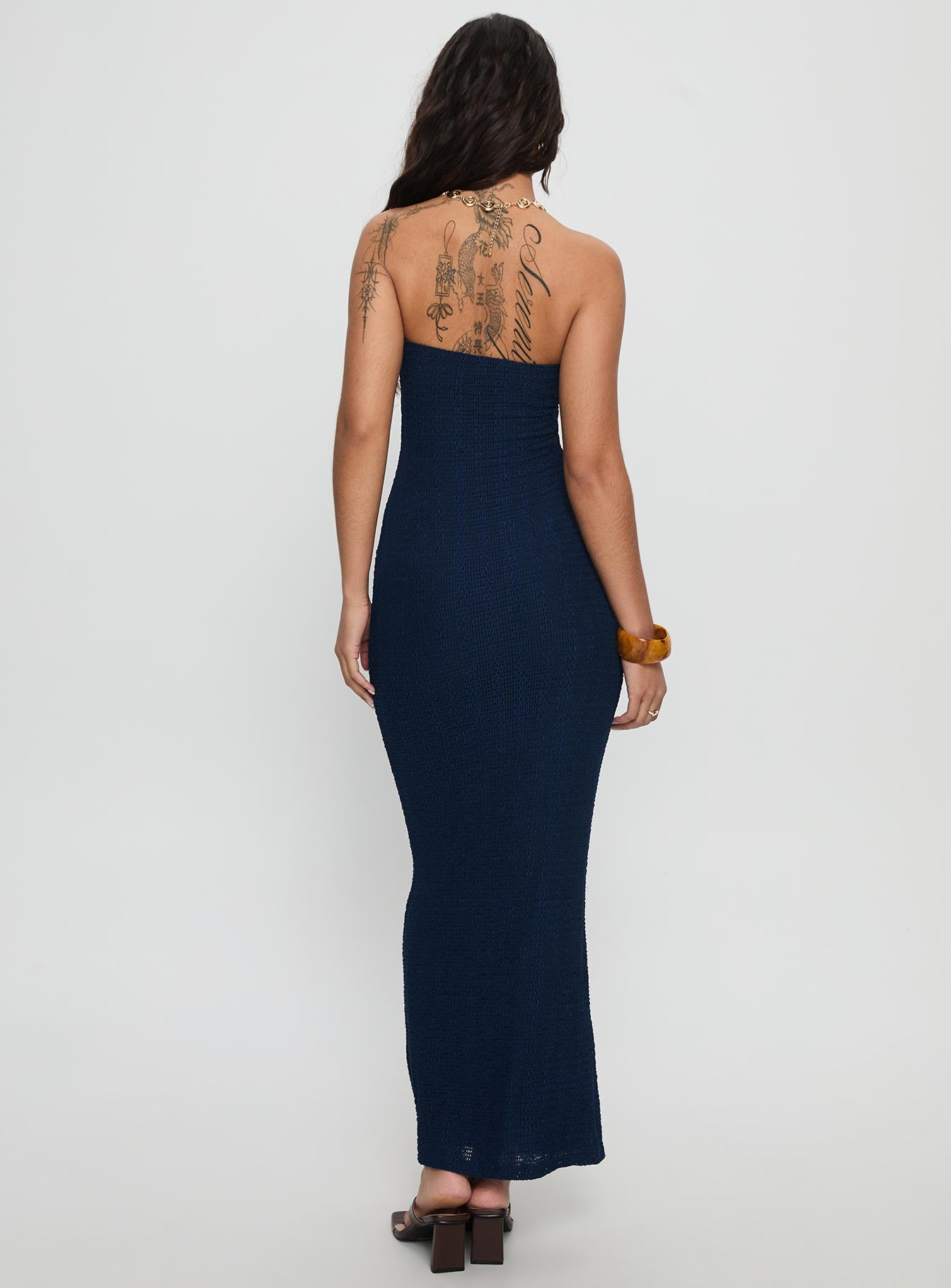 Saijana Strapless Maxi Dress Navy - Image 4