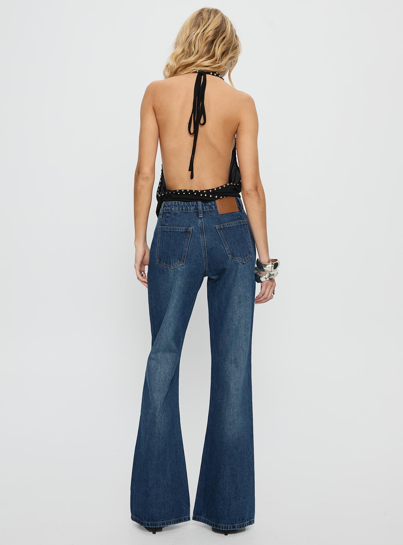 Wide World Mid Rise Bootleg Jeans Mid Blue - Image 5