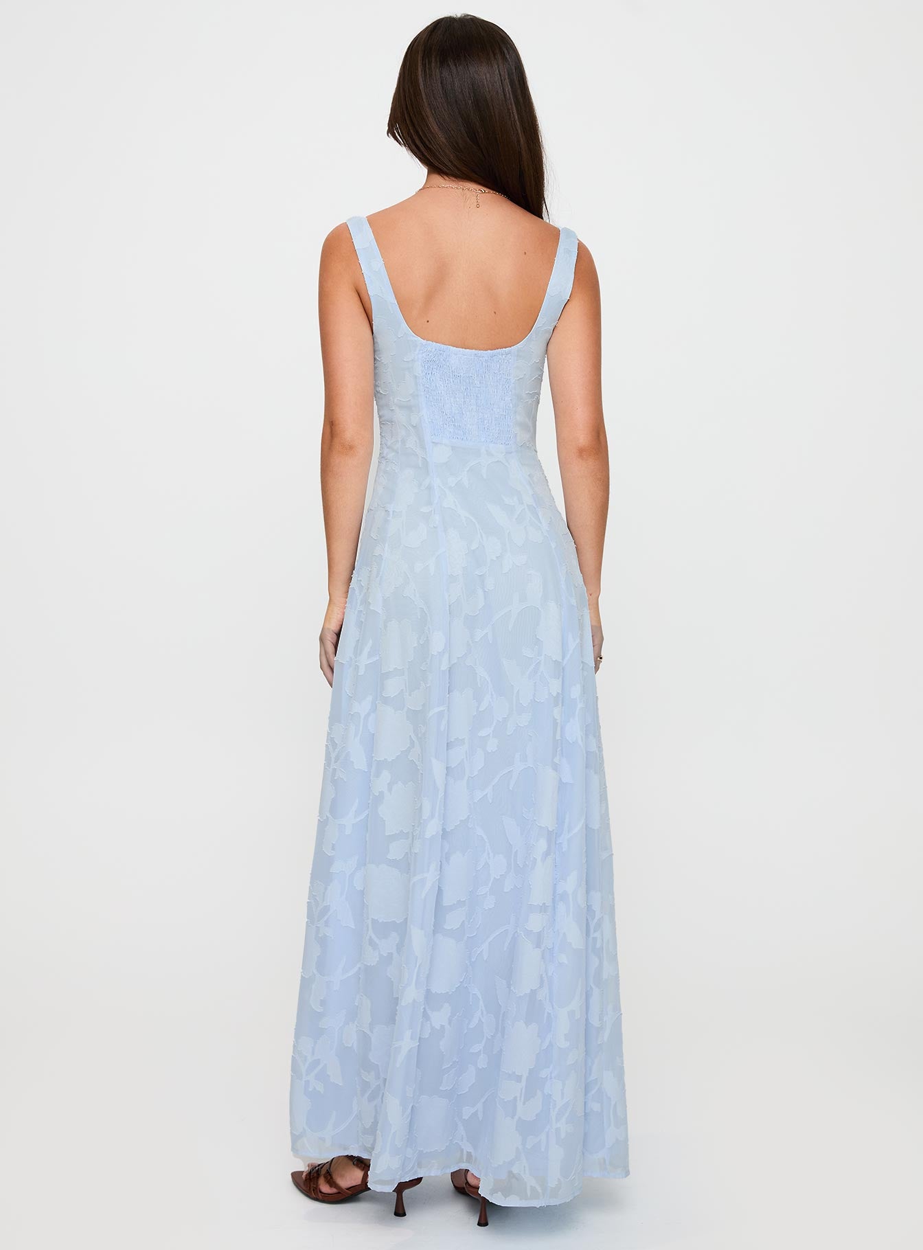 Margaux Burnout Maxi Dress Blue - Image 4
