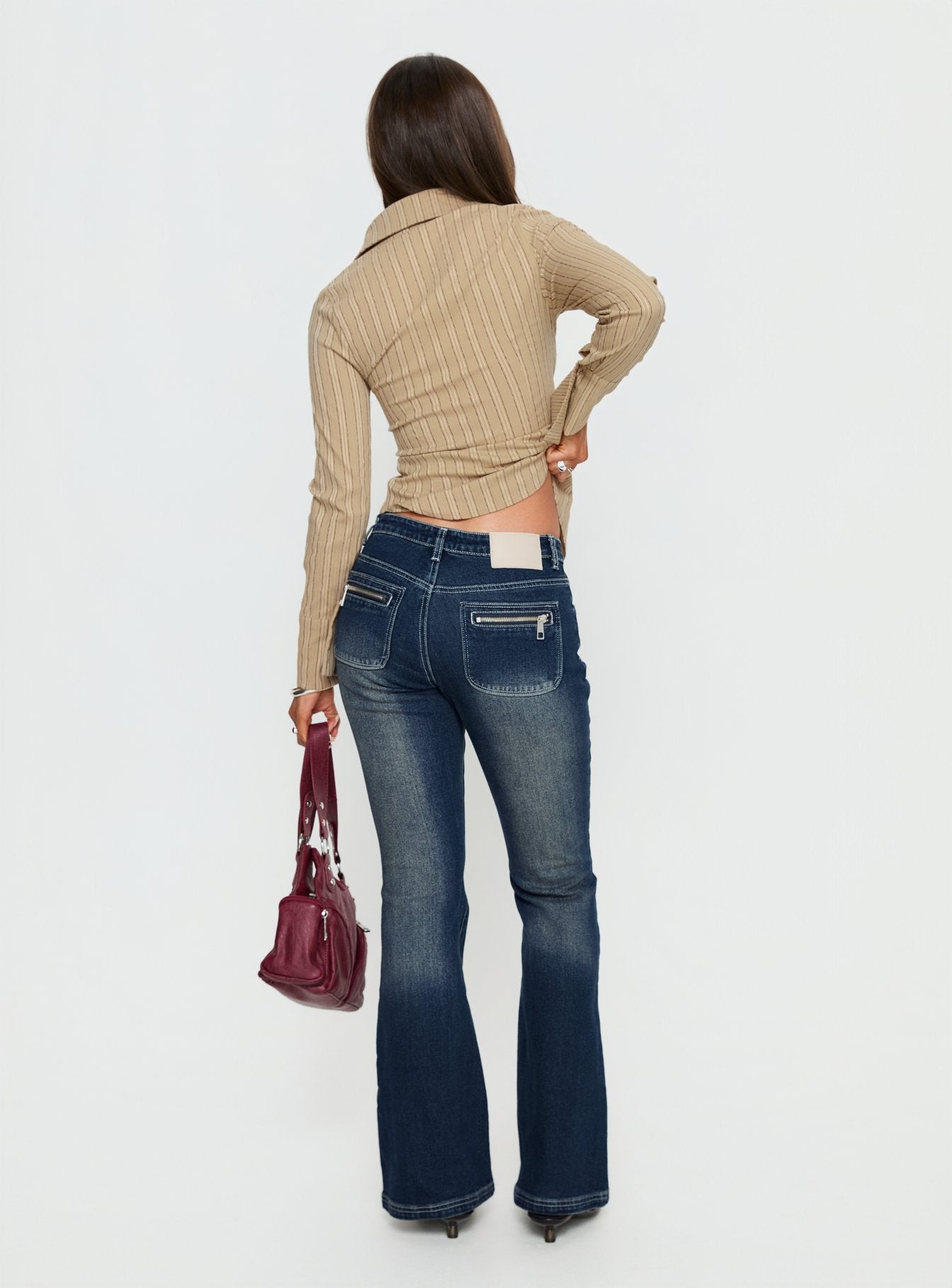 Zilvia Bootleg Mid Rise Jeans Raw Denim - Image 5