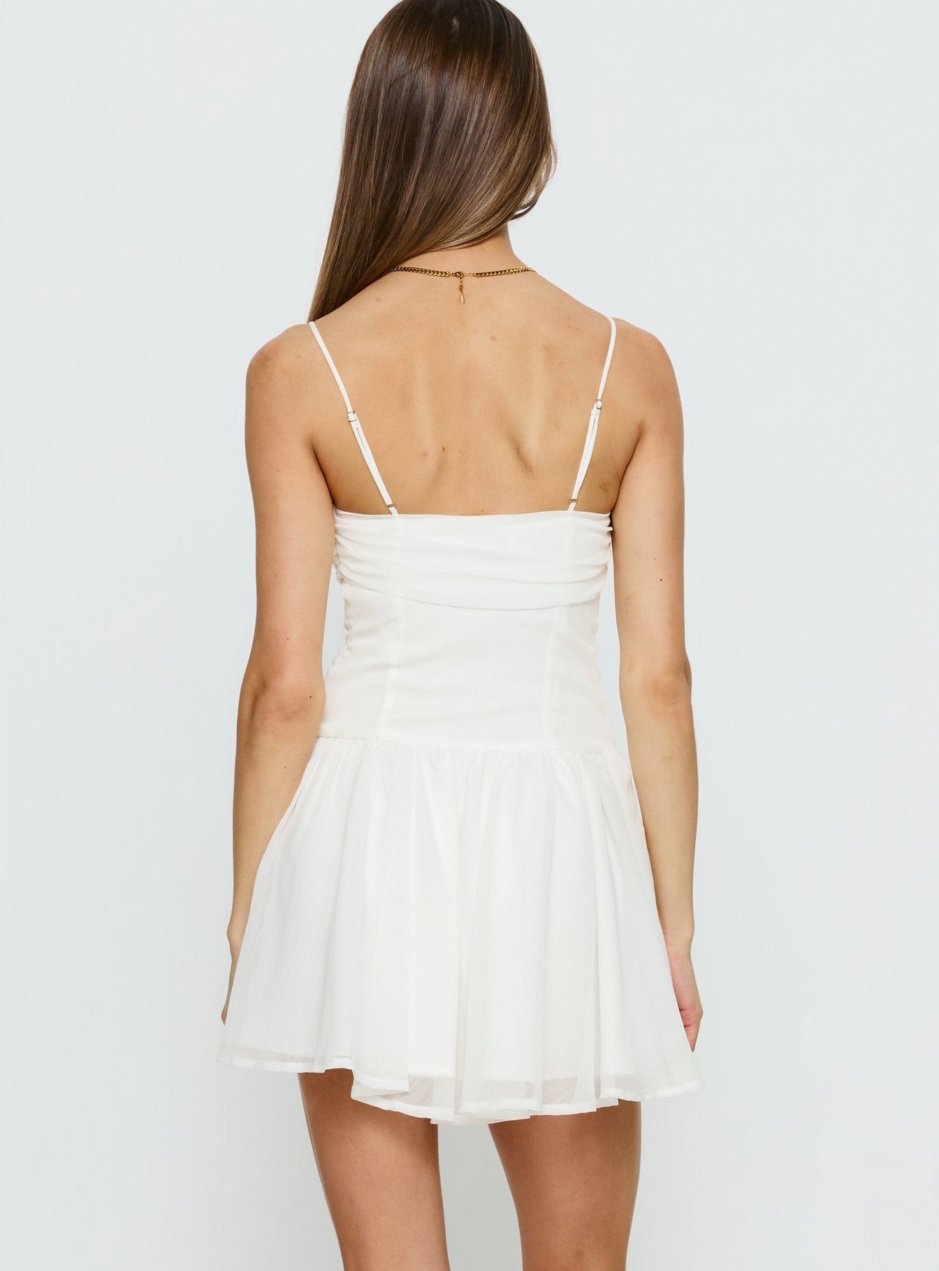 So At Peace Sweetheart Drop Waist Mini Dress White - Image 5