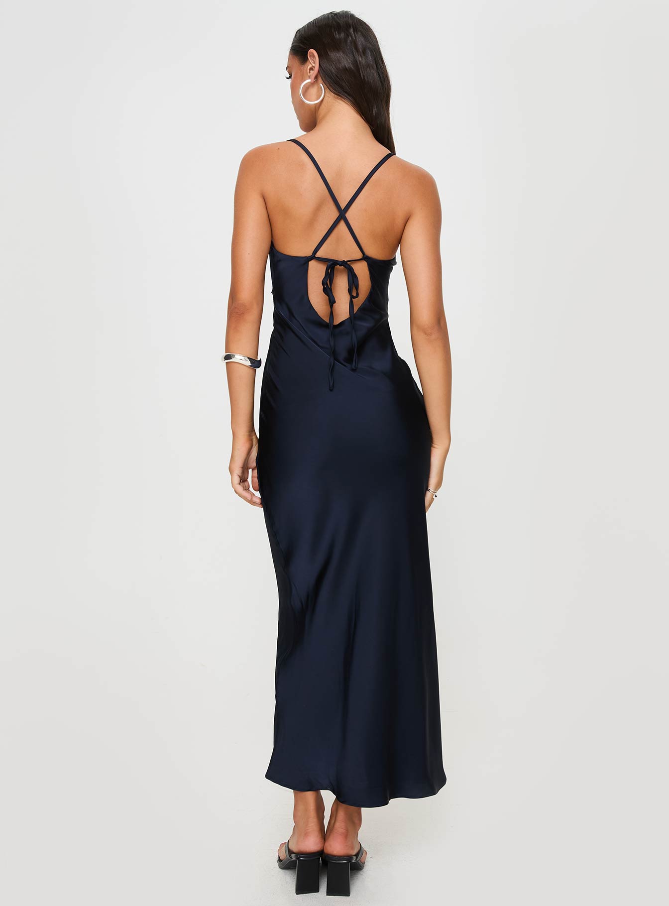 Treasure Bias Cut Maxi Dress Navy - Image 4