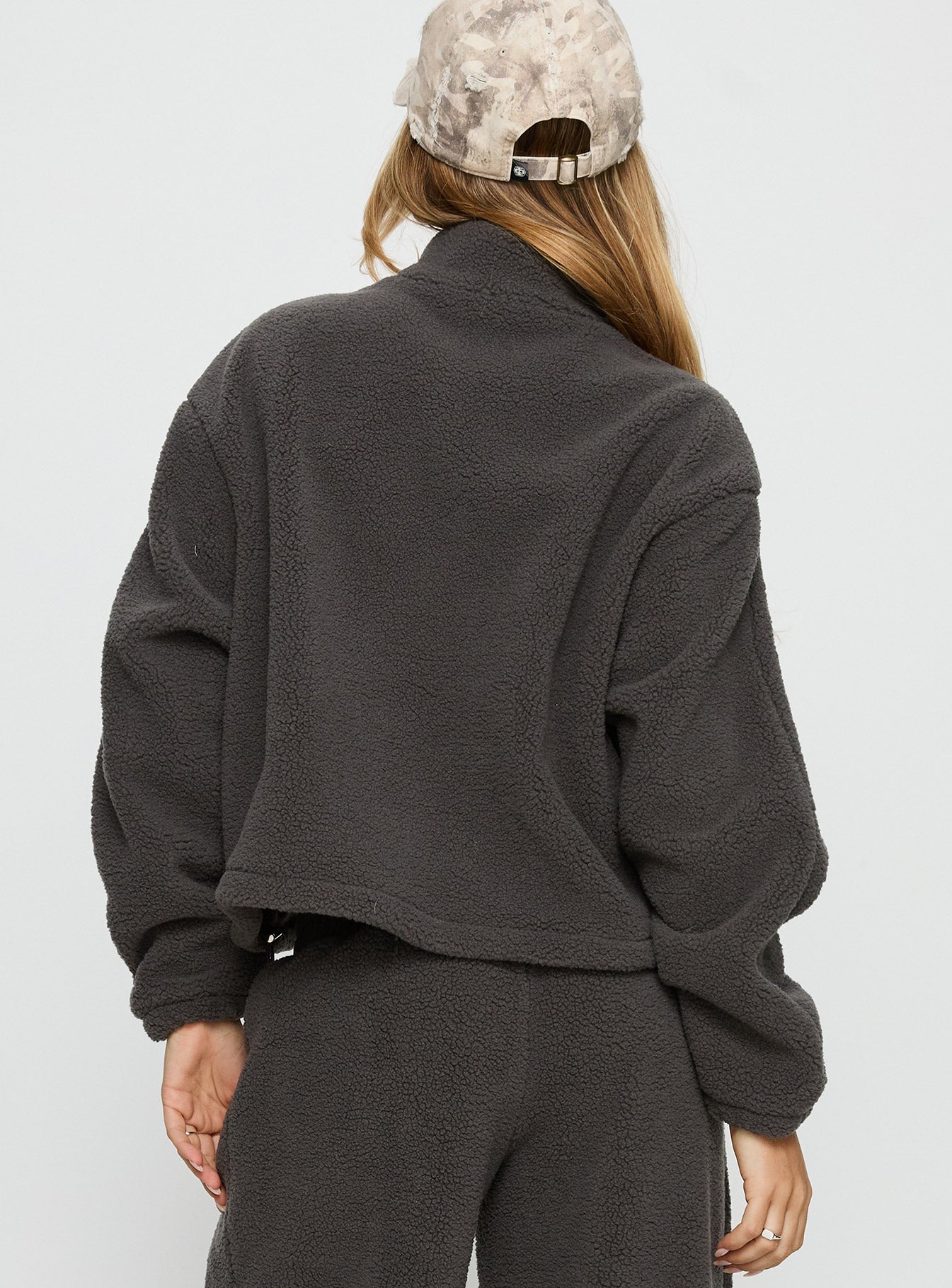 Siberia Fleece Zip Up Jumper Charcoal - Image 5