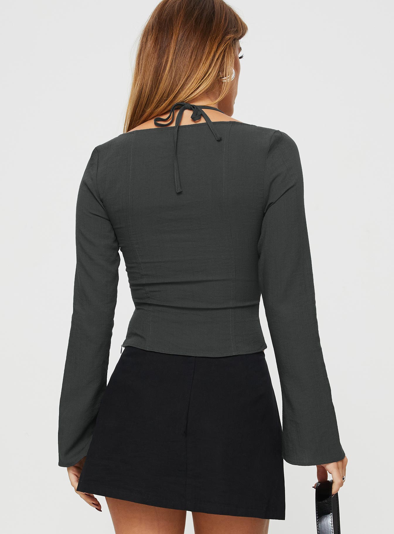 Trynia Long Sleeve Top Grey - Image 5