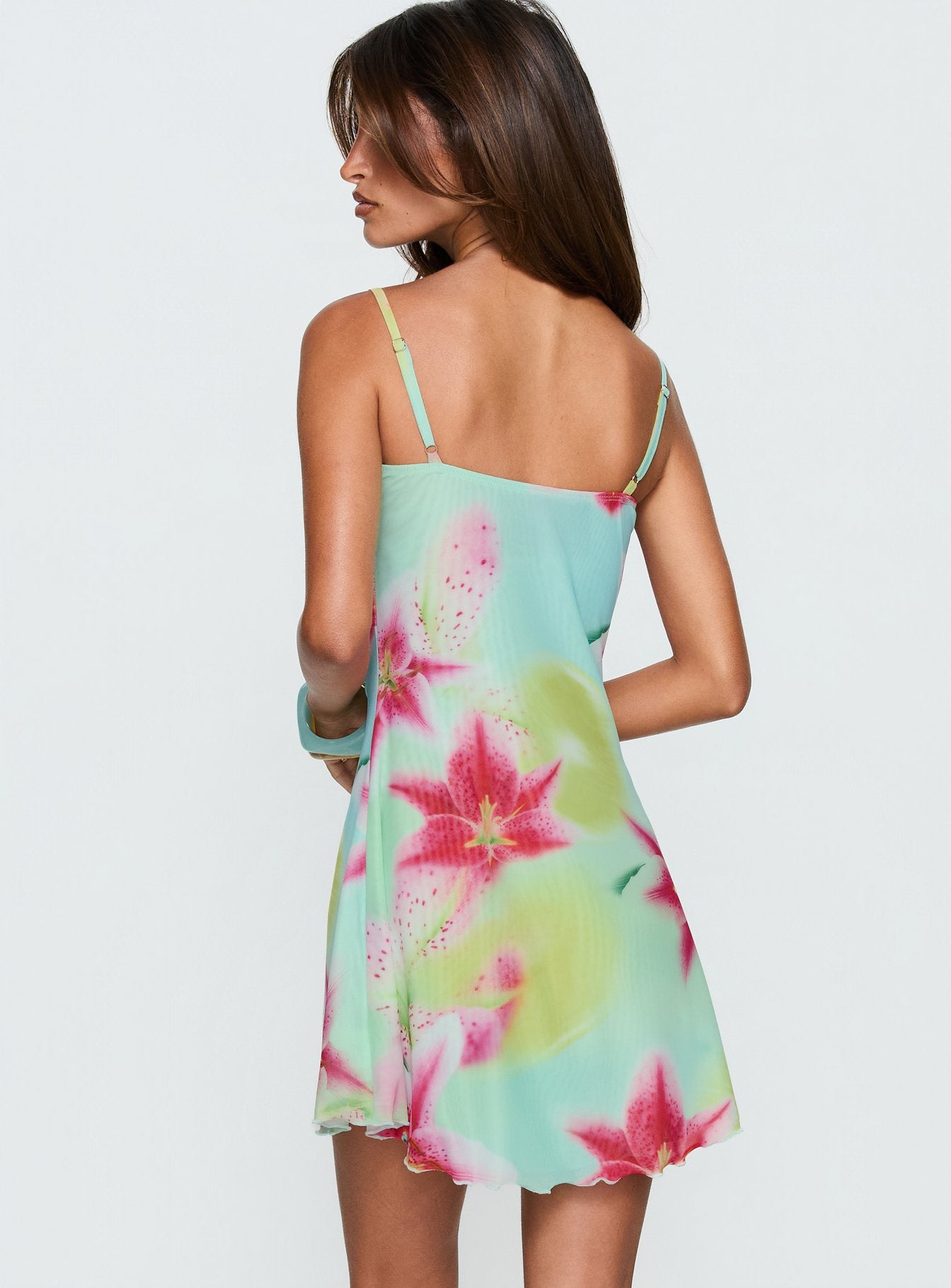 Roserie Lace Trim Mini Dress Multi Floral - Image 4