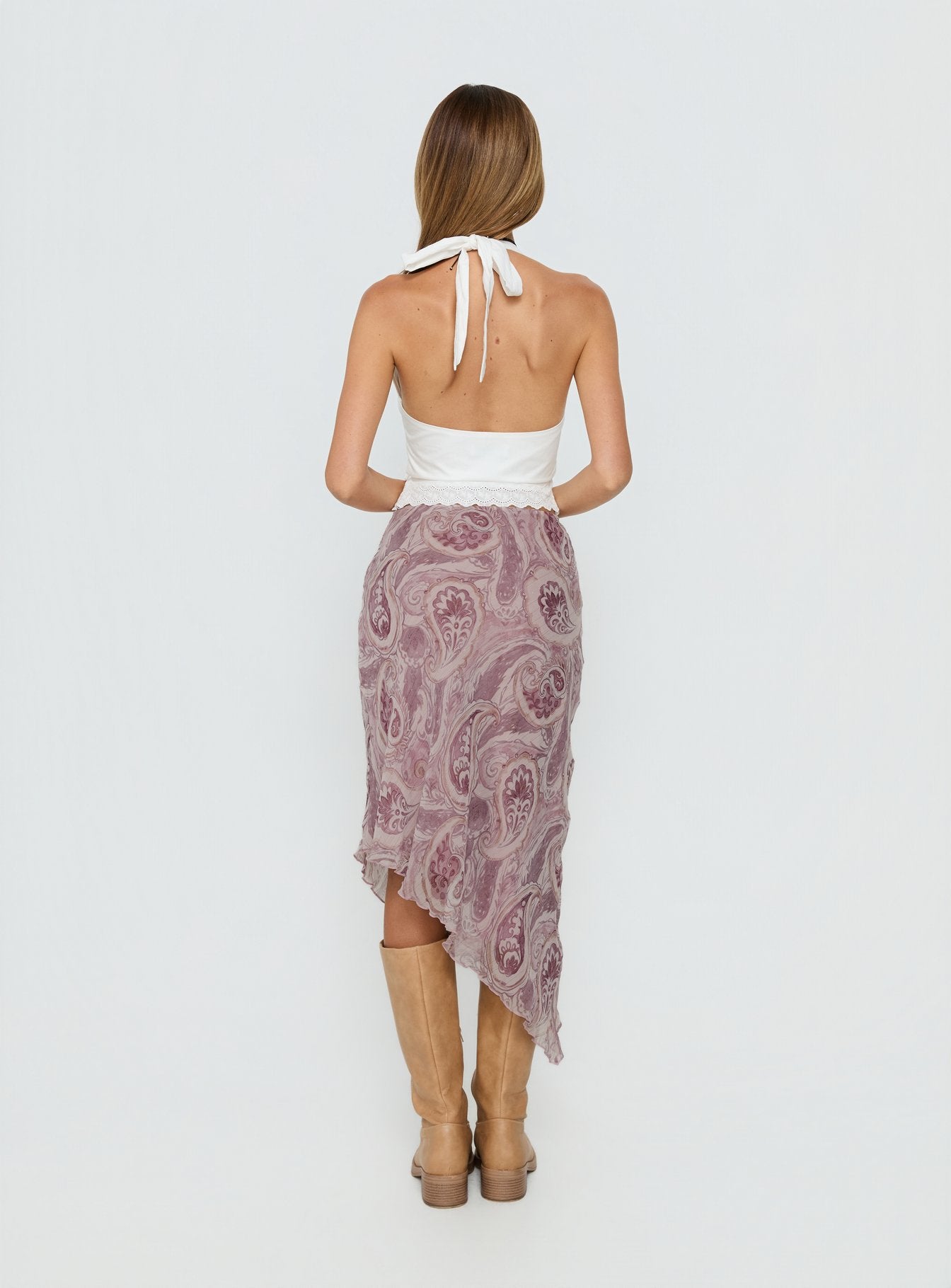 Suella Asymmetrical Midi Skirt Paisley Multi - Image 5