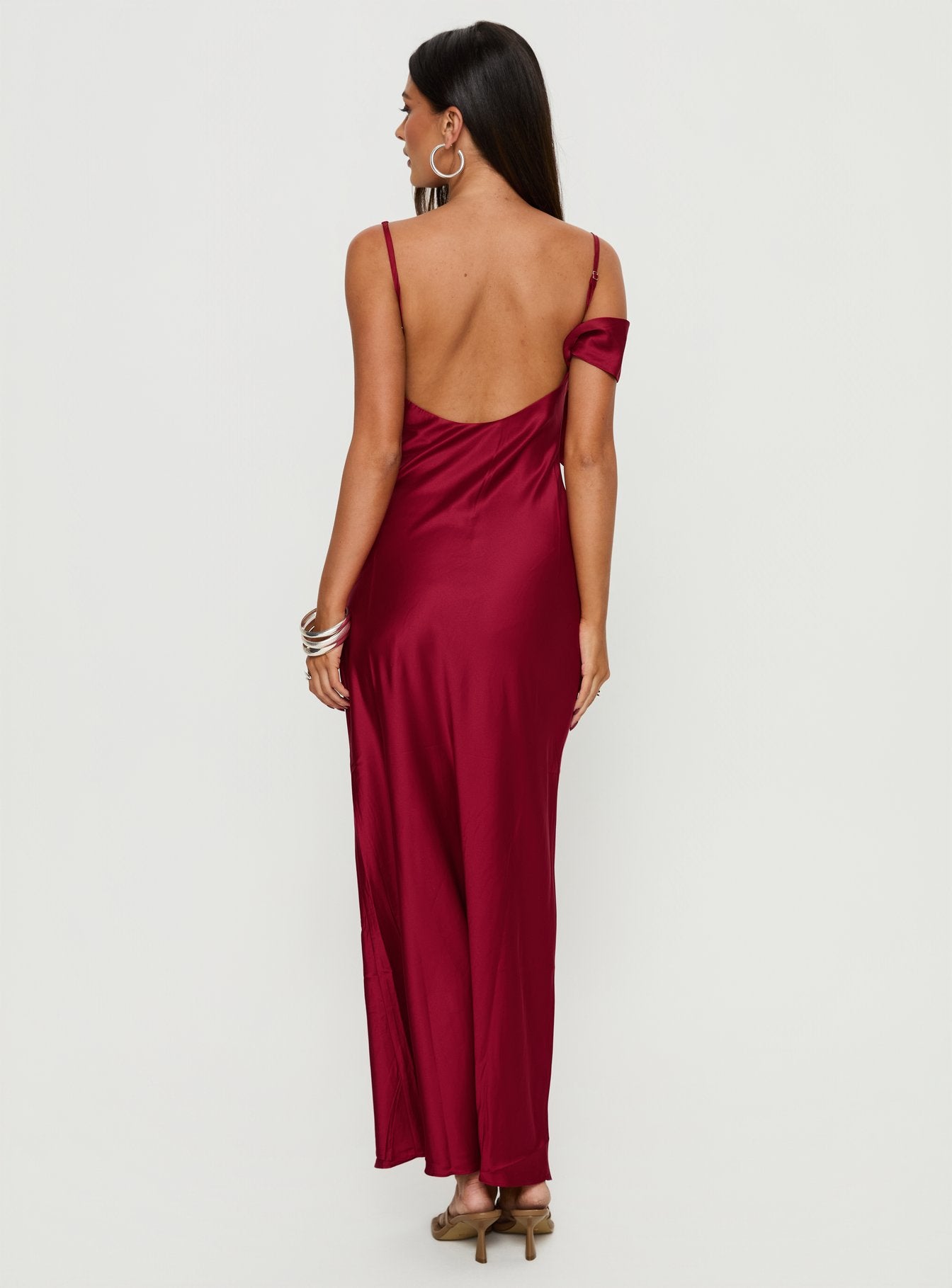 Silah Cowl Neck Maxi Dress Red - Image 5