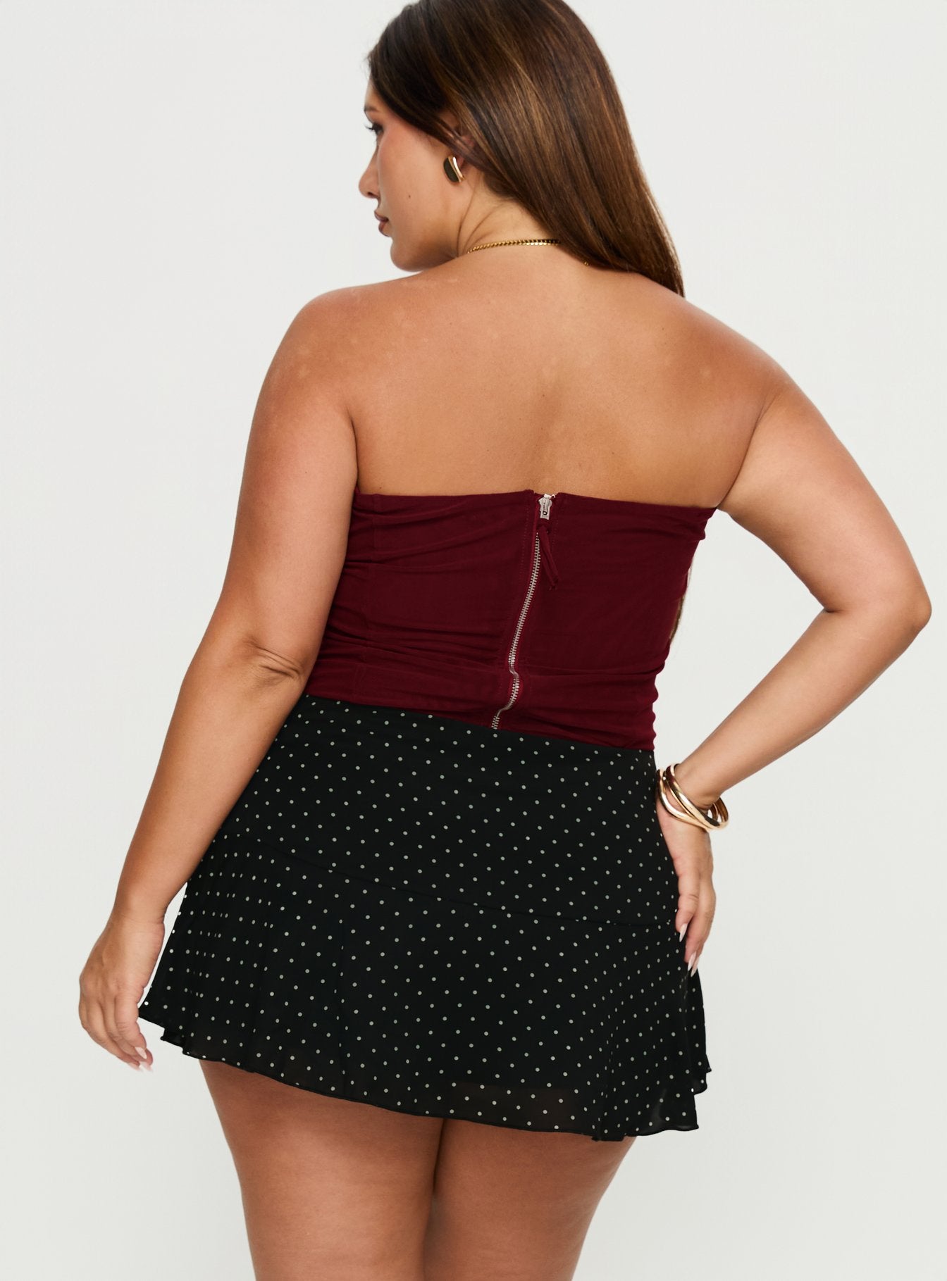 Sonsie Mini Skirt Black / White Polka Curve - Image 5
