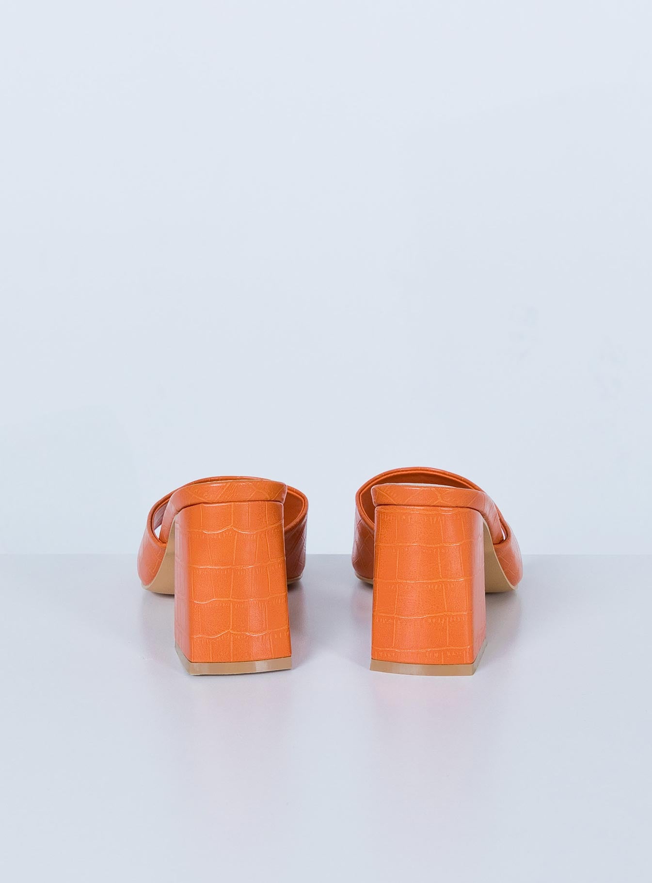 Sunset Boulevard Heels Orange Croc - Image 4