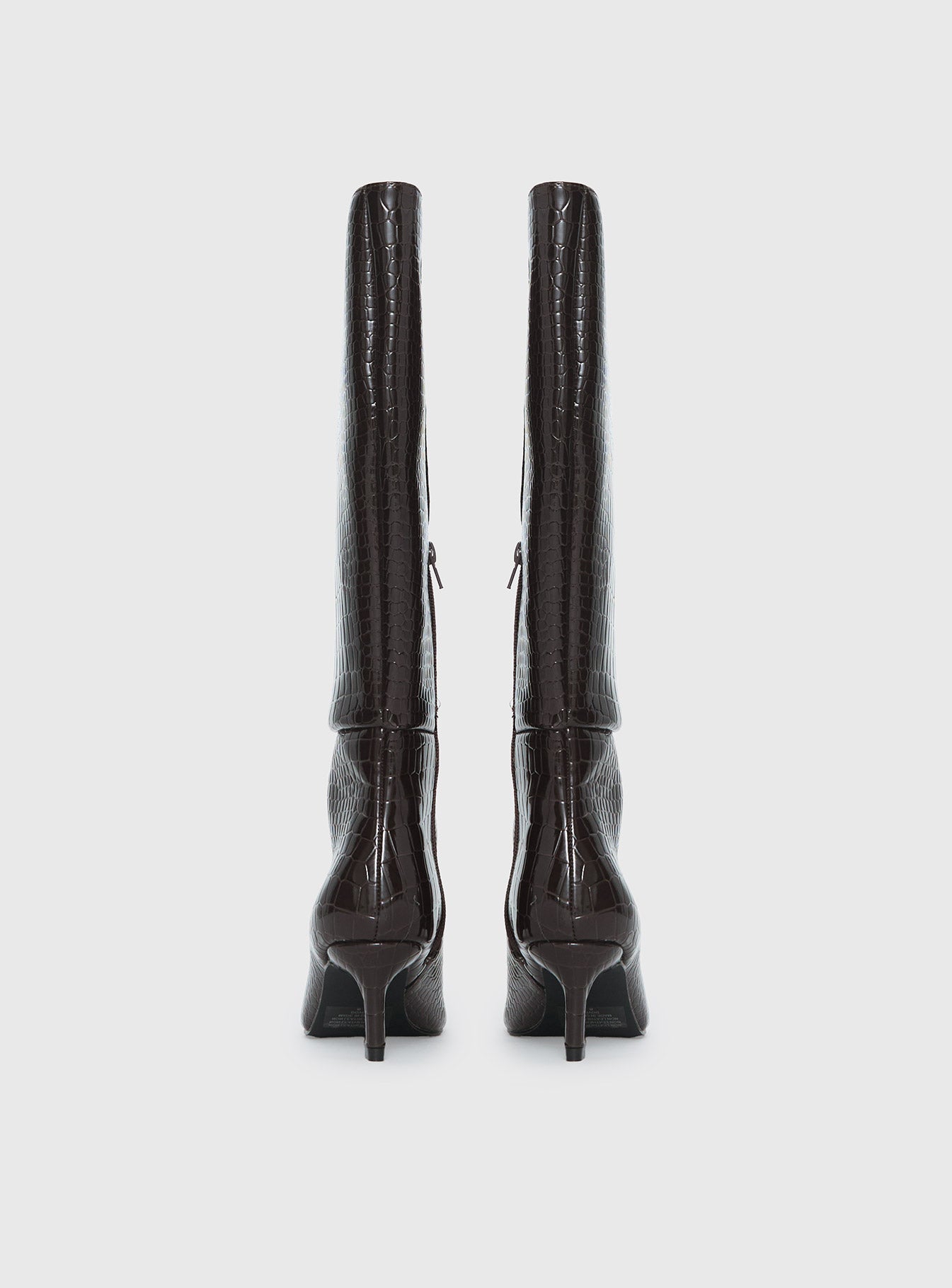 Therapy Dove Knee High Boots Chocolate Croc - Image 4