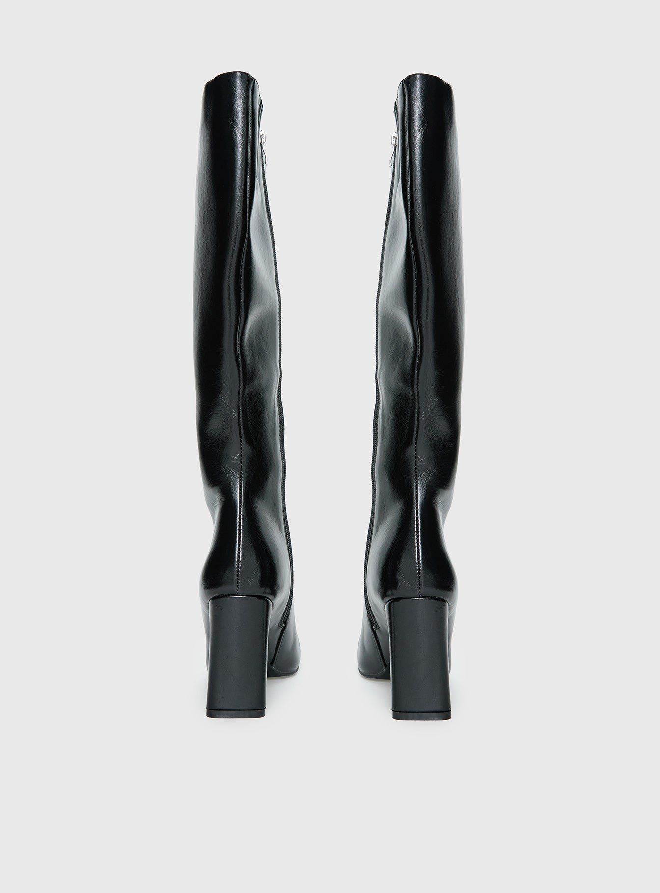 Sawyer Knee High Boots Black Crinkle - Image 4