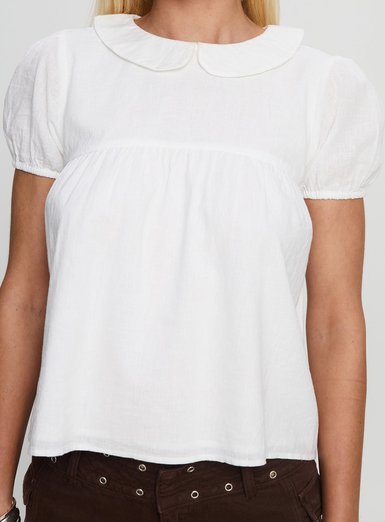 Vaylen Collared Blouse Top White - Image 6