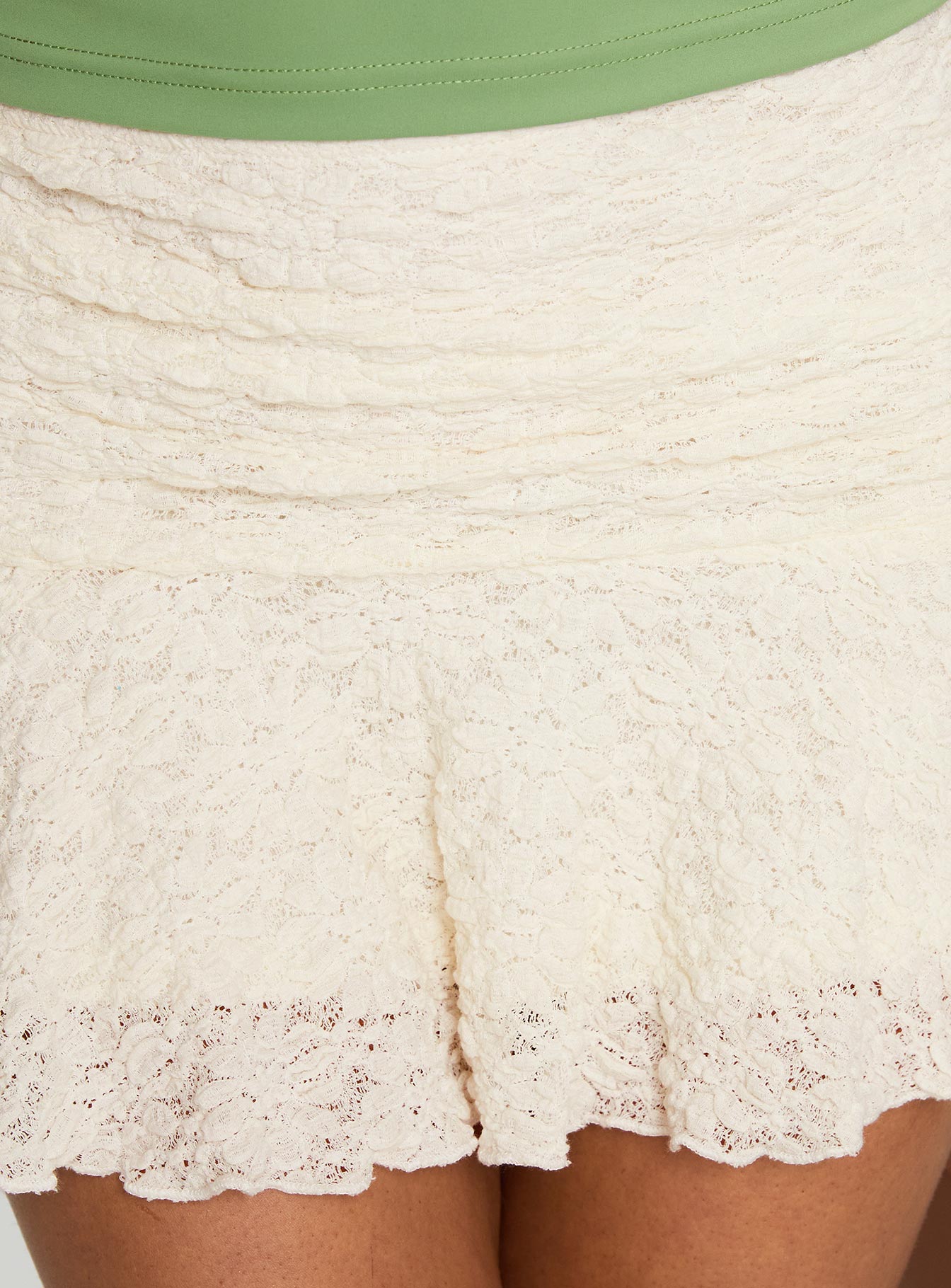 Vancesca Lace Mini Skirt Cream - Image 6